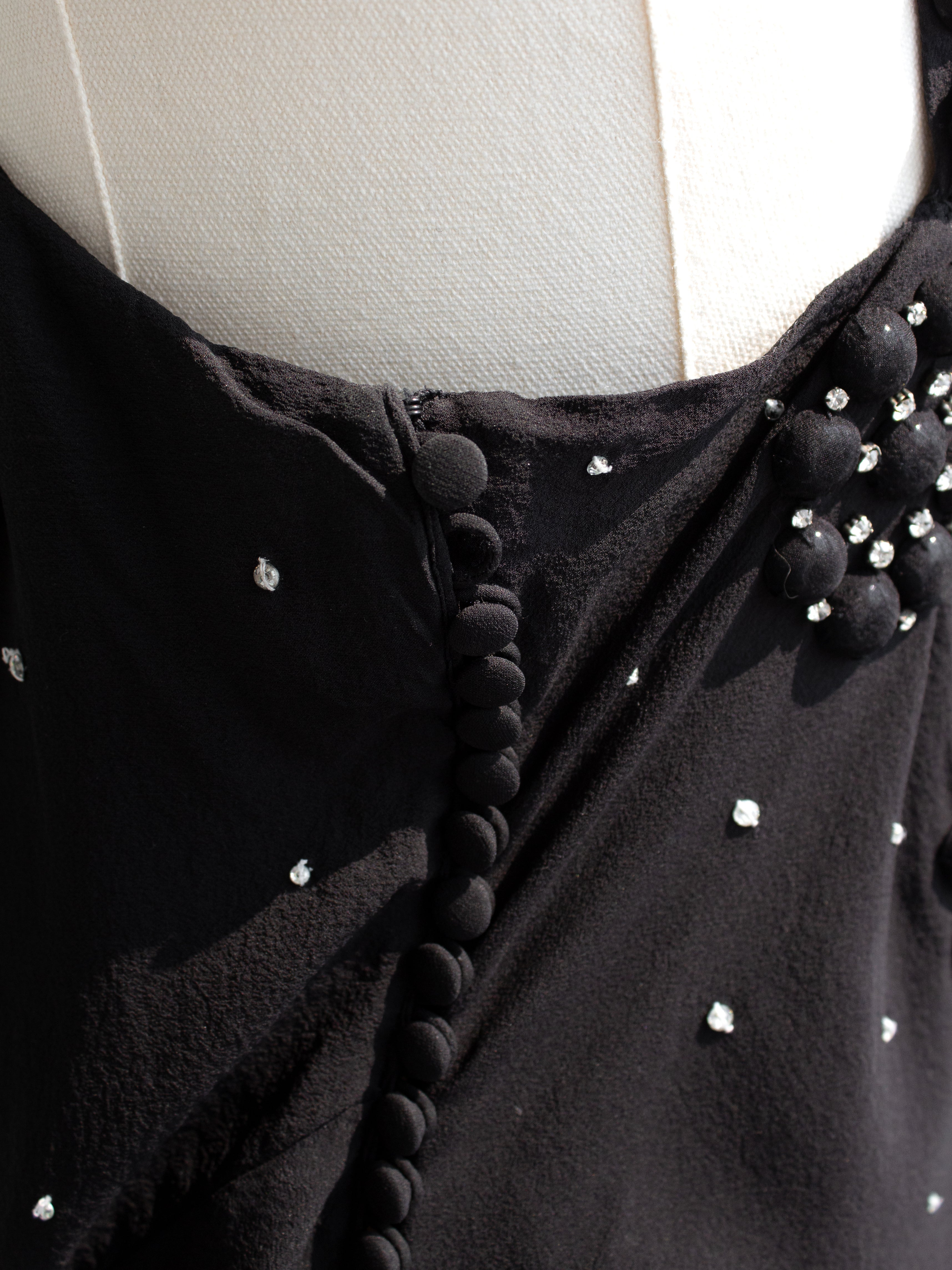 Christian Dior By John Galliano S/S 2007 Black Knot Flower Crystal Embellished Maxi Gown