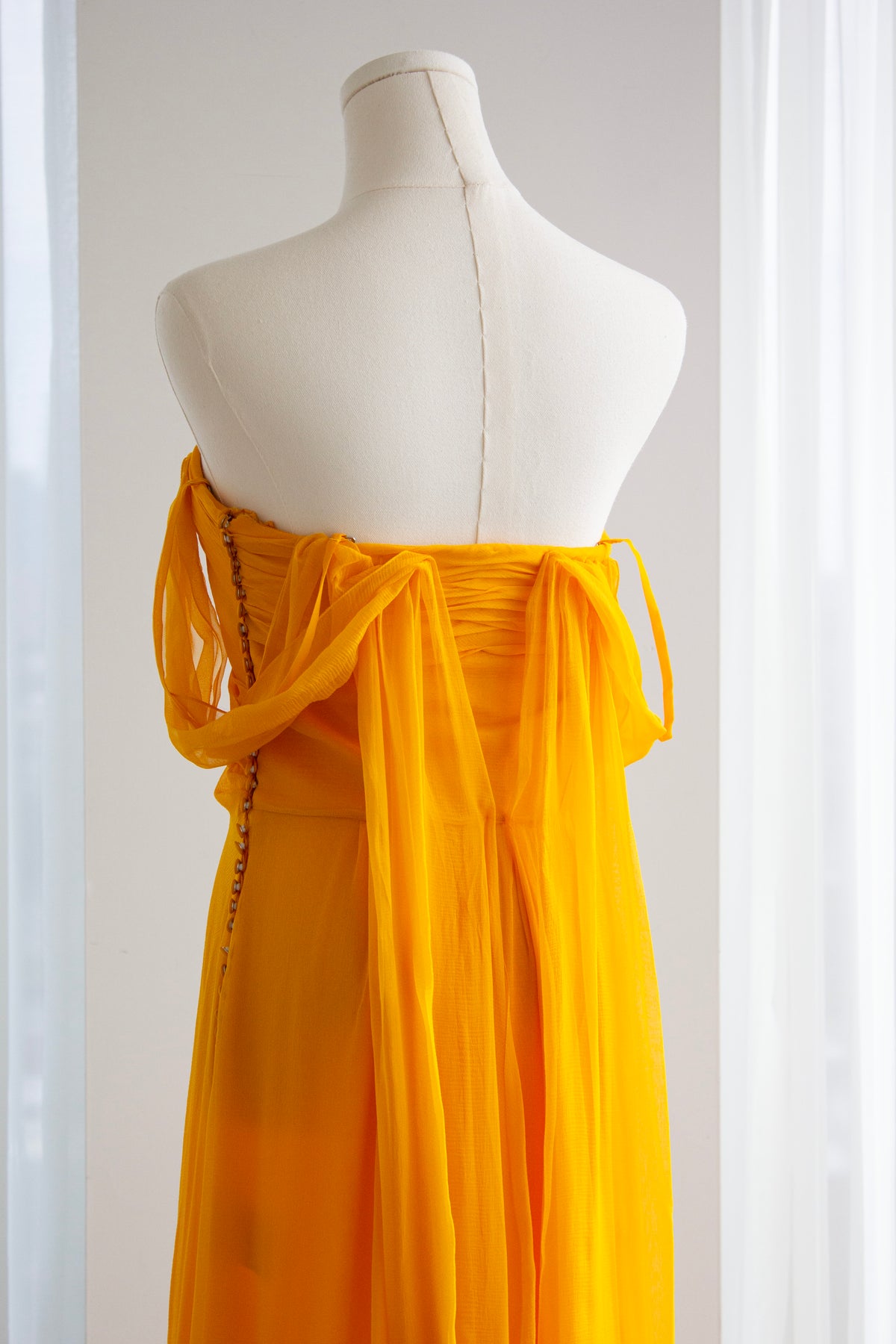 Christian Dior by John Galliano Cruise 2010 Marigold Yellow Draped Chiffon Gown