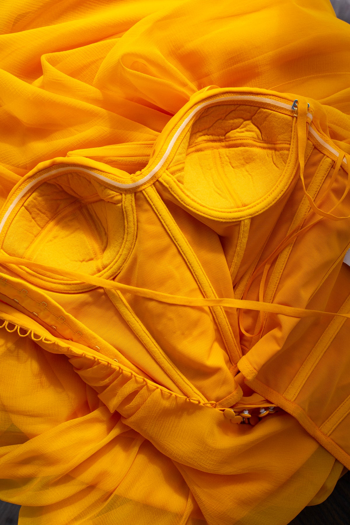Christian Dior by John Galliano Cruise 2010 Marigold Yellow Draped Chiffon Gown