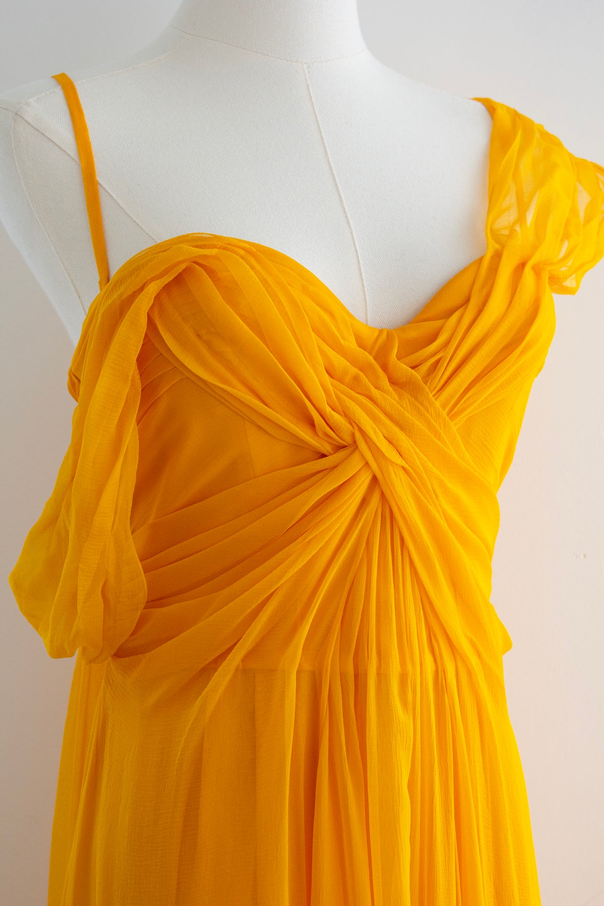 Christian Dior by John Galliano Cruise 2010 Marigold Yellow Draped Chiffon Gown