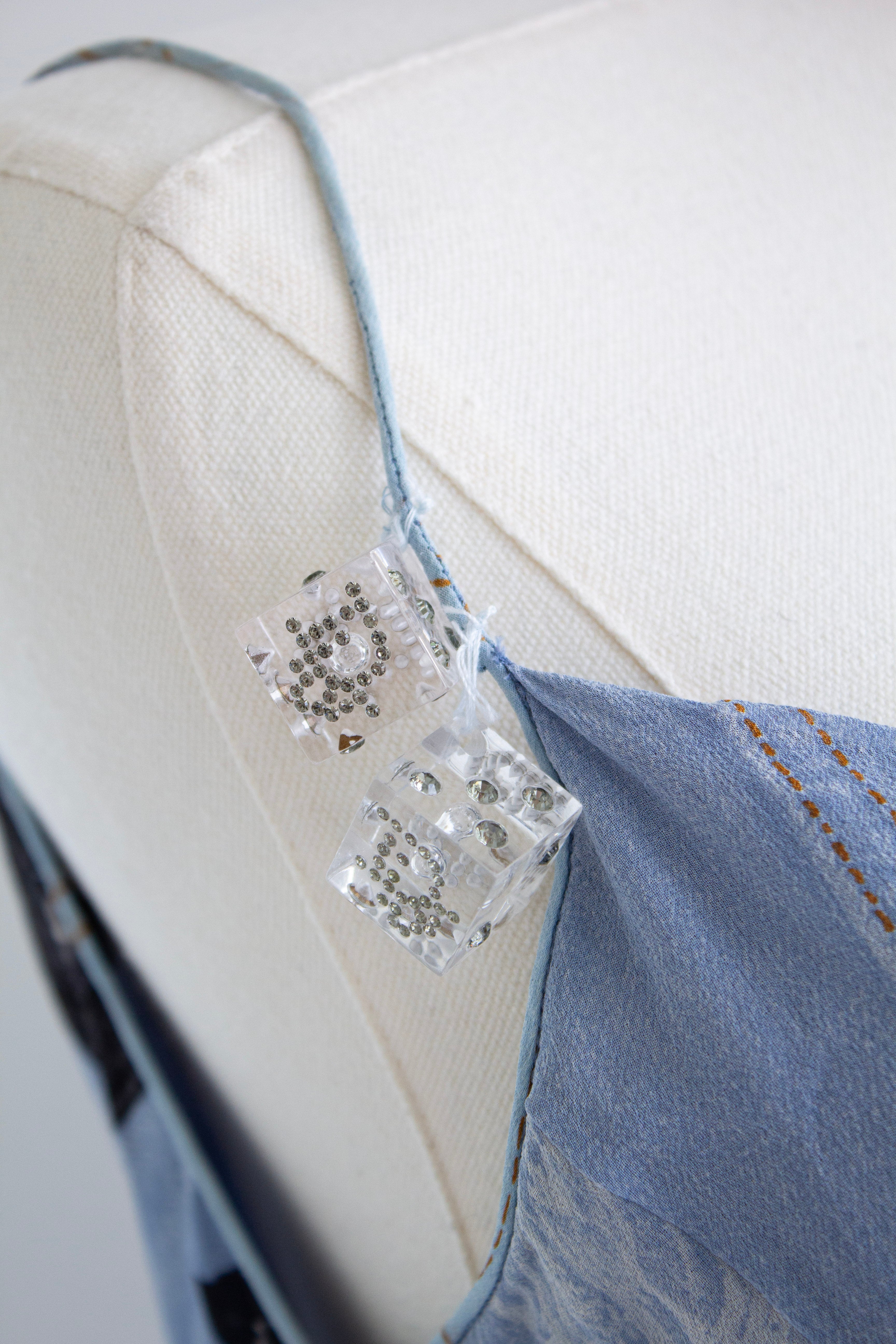 Christian Dior by John Galliano F/W 2004 “Gambler” Crystal Dice Denim Silk Midi Dress