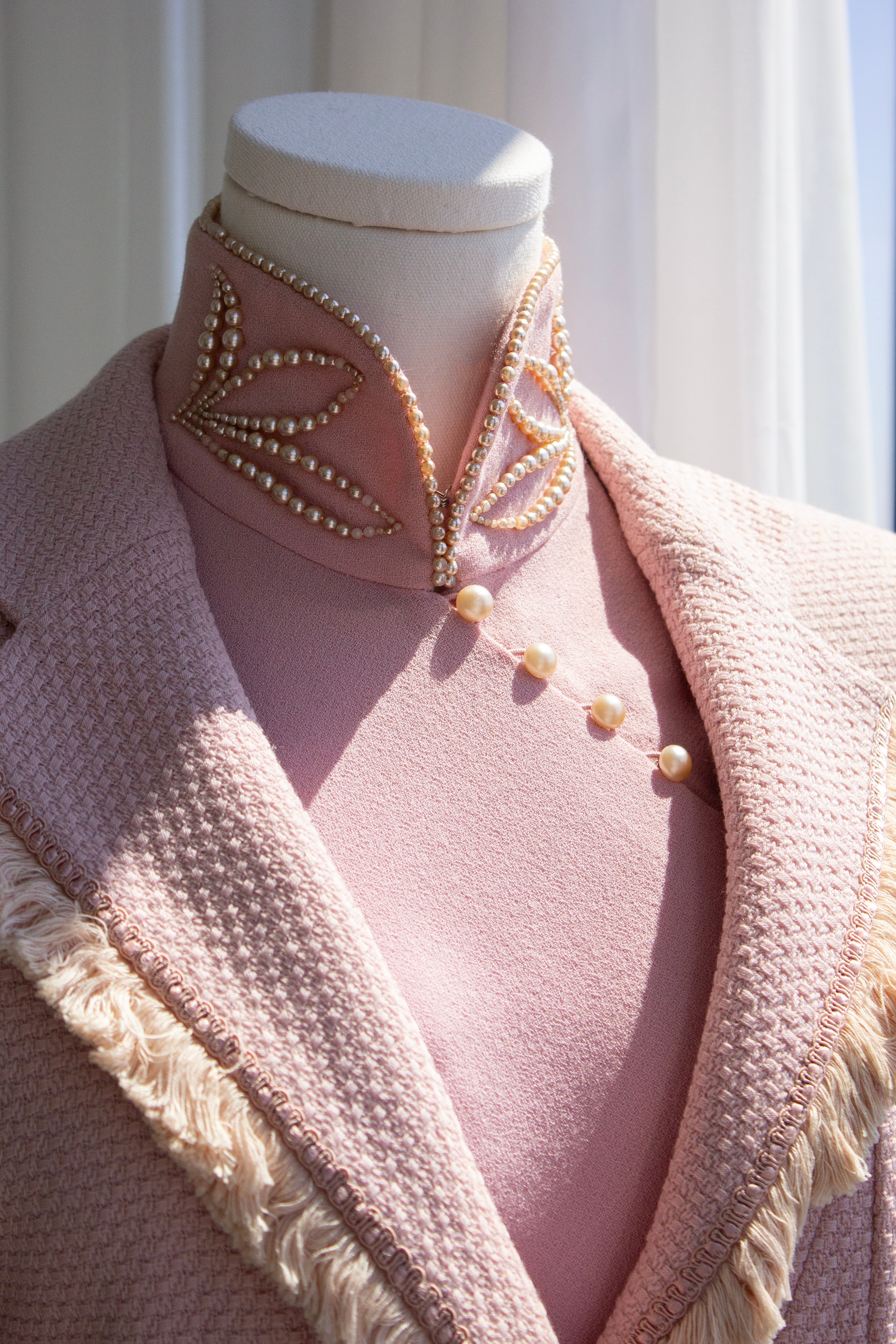 Christian Dior by John Galliano F/W 1997 Pink Cheongsam Pearl Dress Set