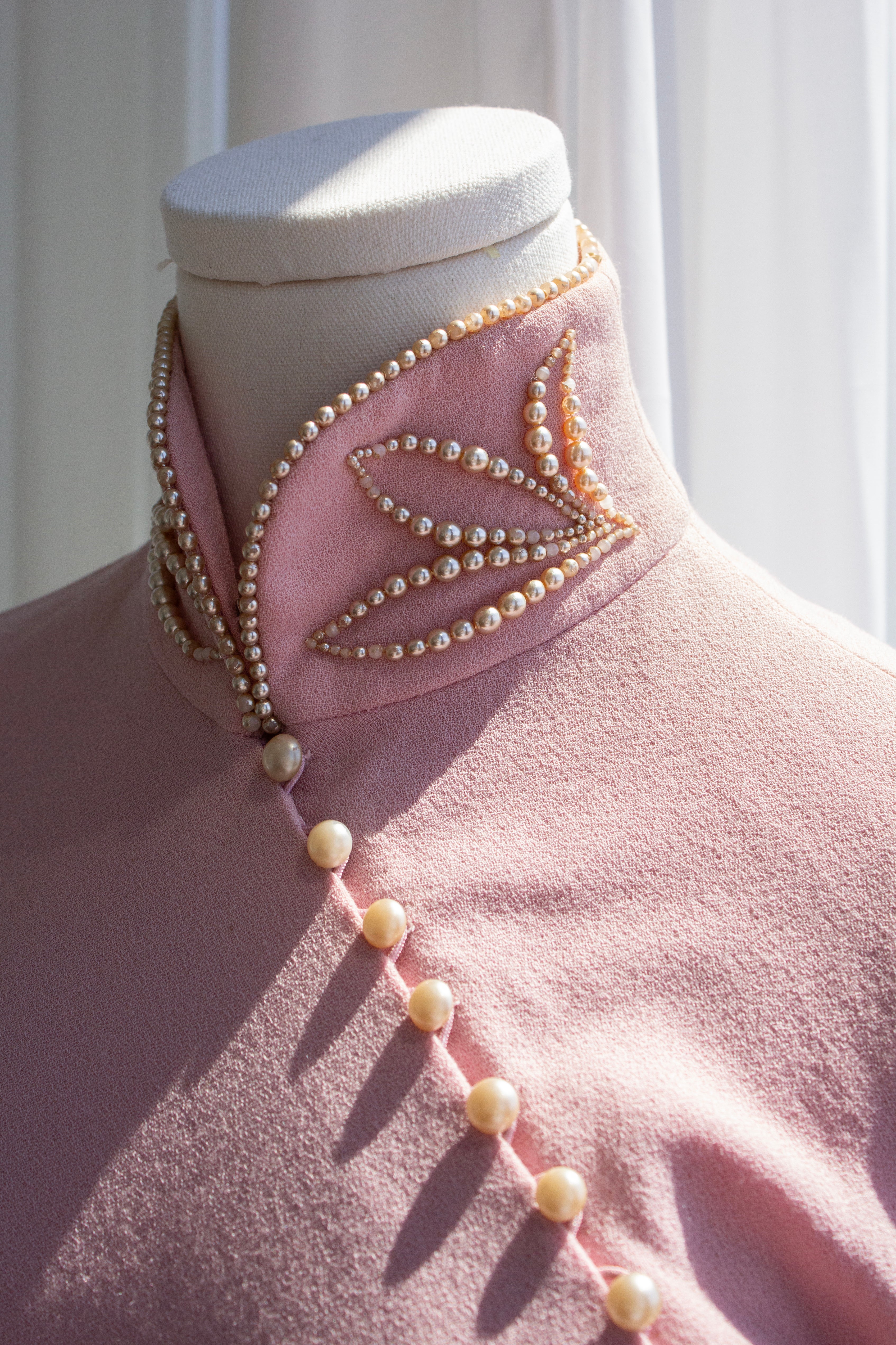 Christian Dior by John Galliano F/W 1997 Pink Cheongsam Pearl Dress Set