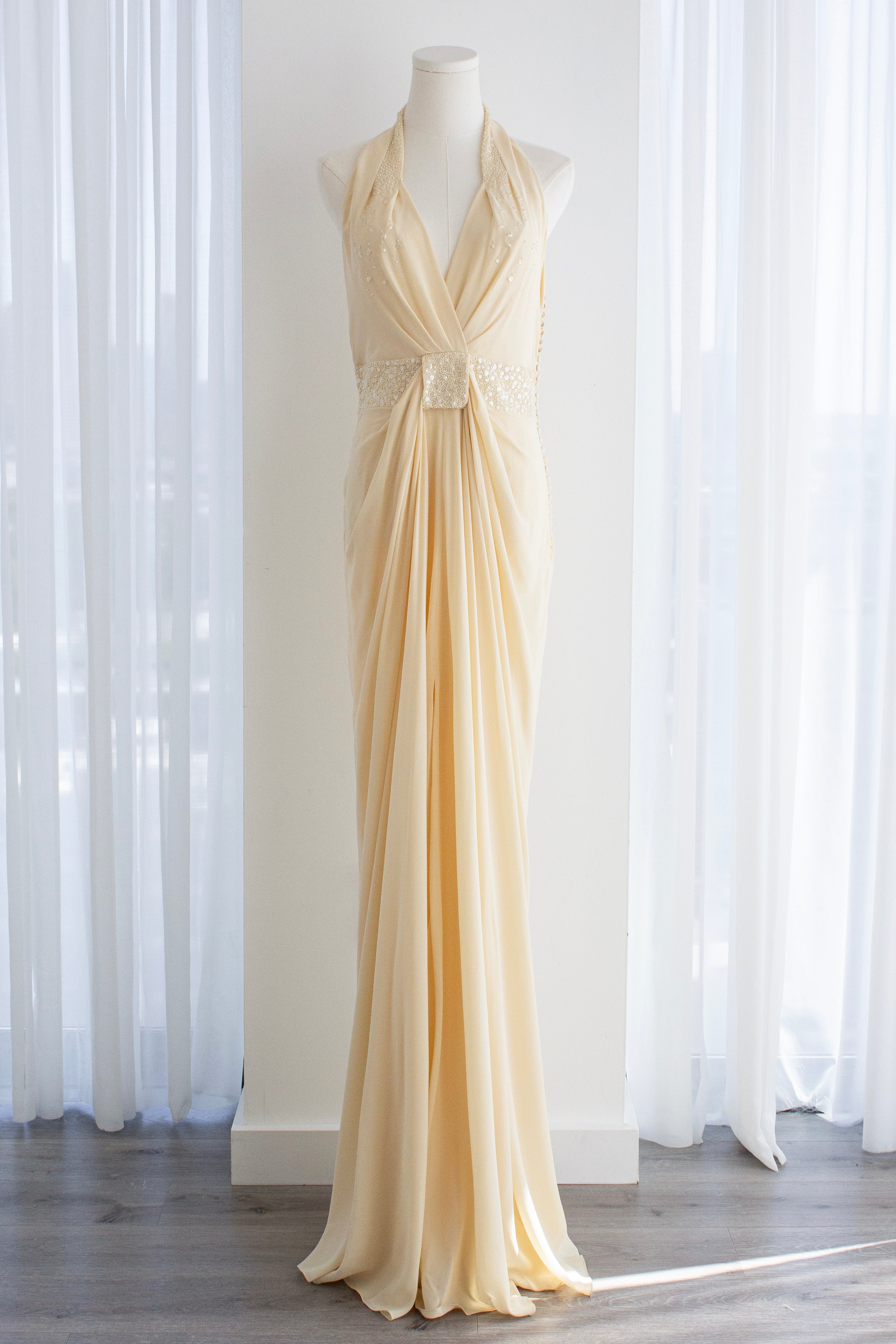 Christian Dior by John Galliano Pre-Fall 2009 Ivory Embellished Silk Gown