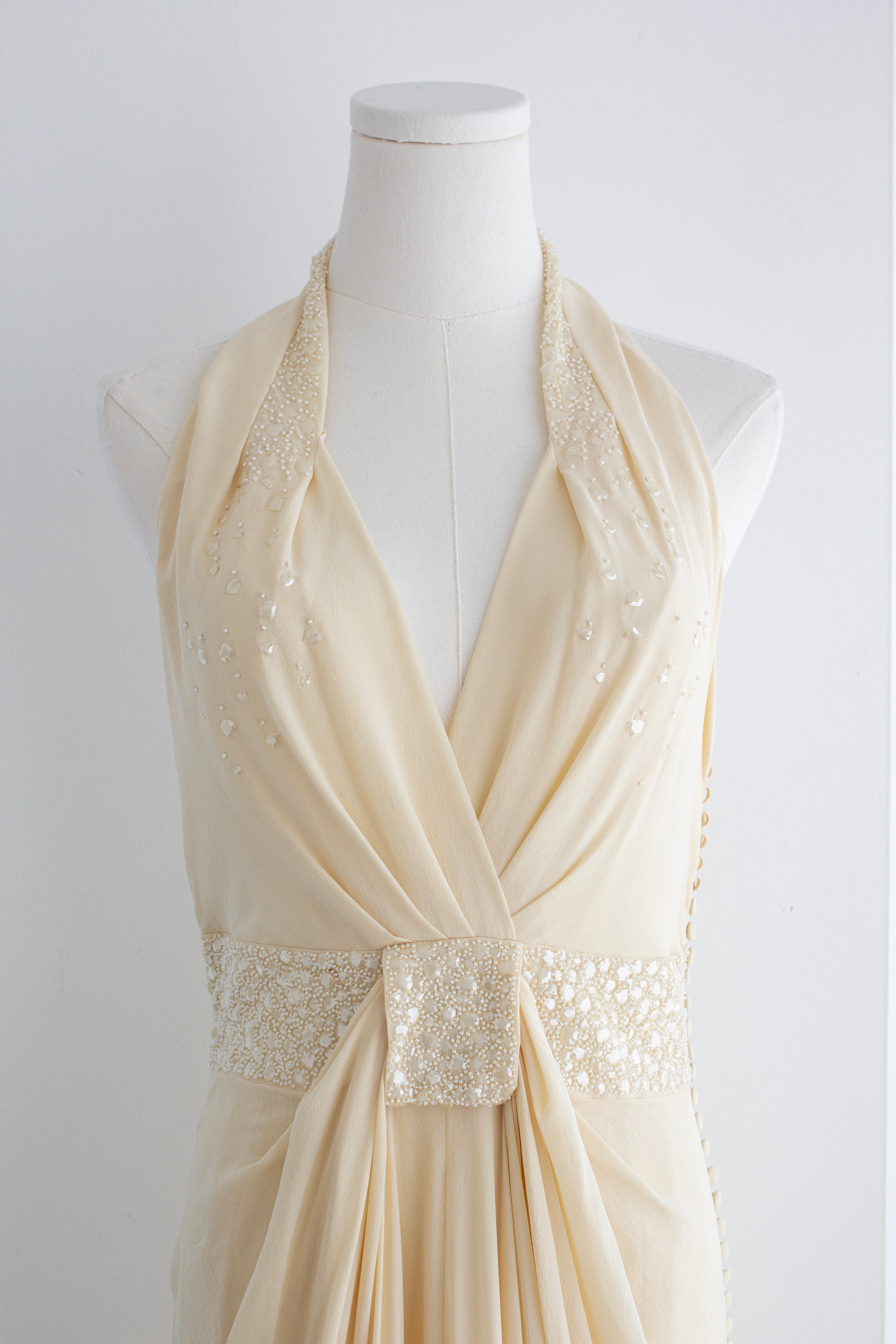 Christian Dior by John Galliano Pre-Fall 2009 Ivory Embellished Silk Gown