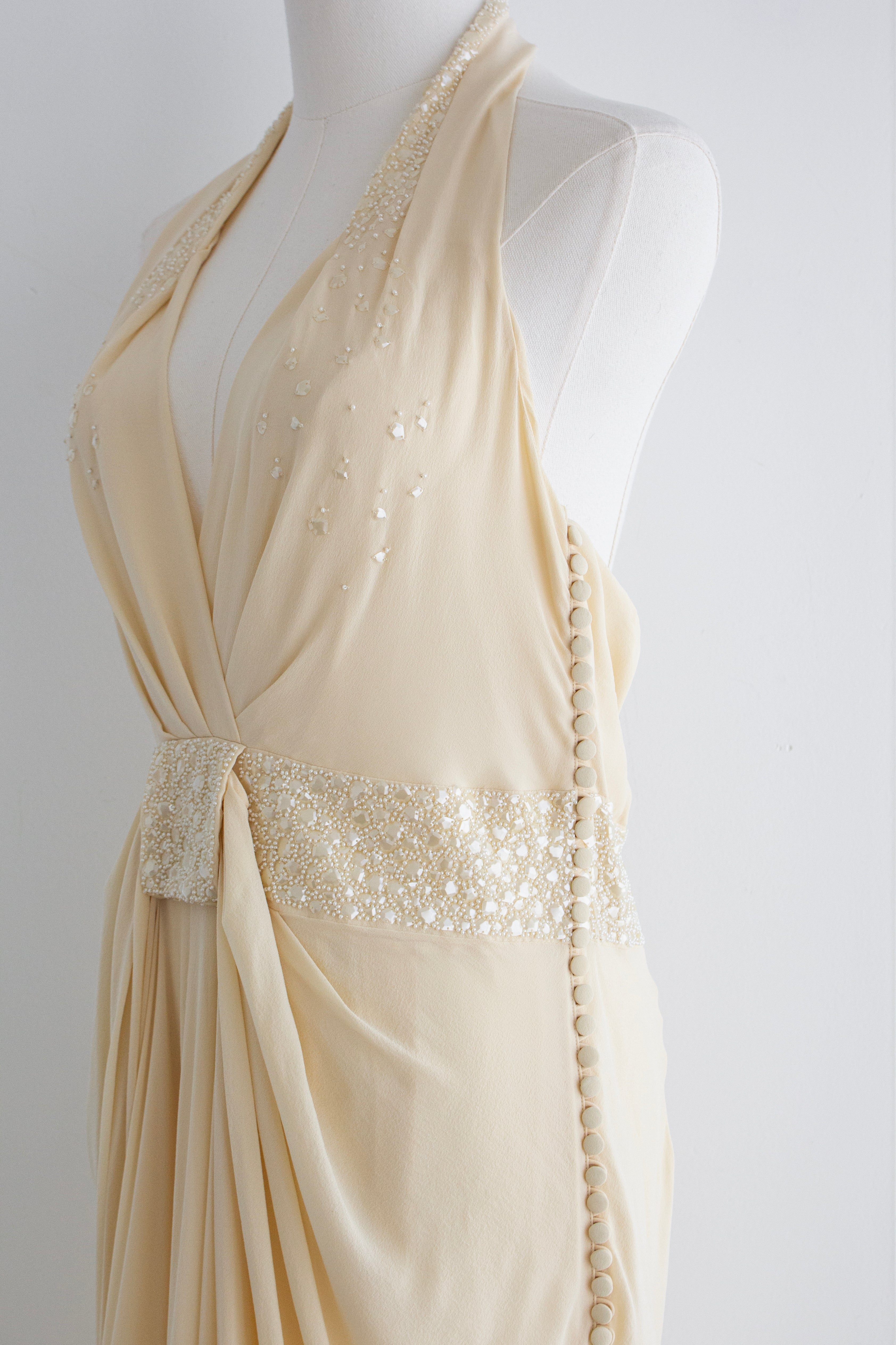 Christian Dior by John Galliano Pre-Fall 2009 Ivory Embellished Silk Gown