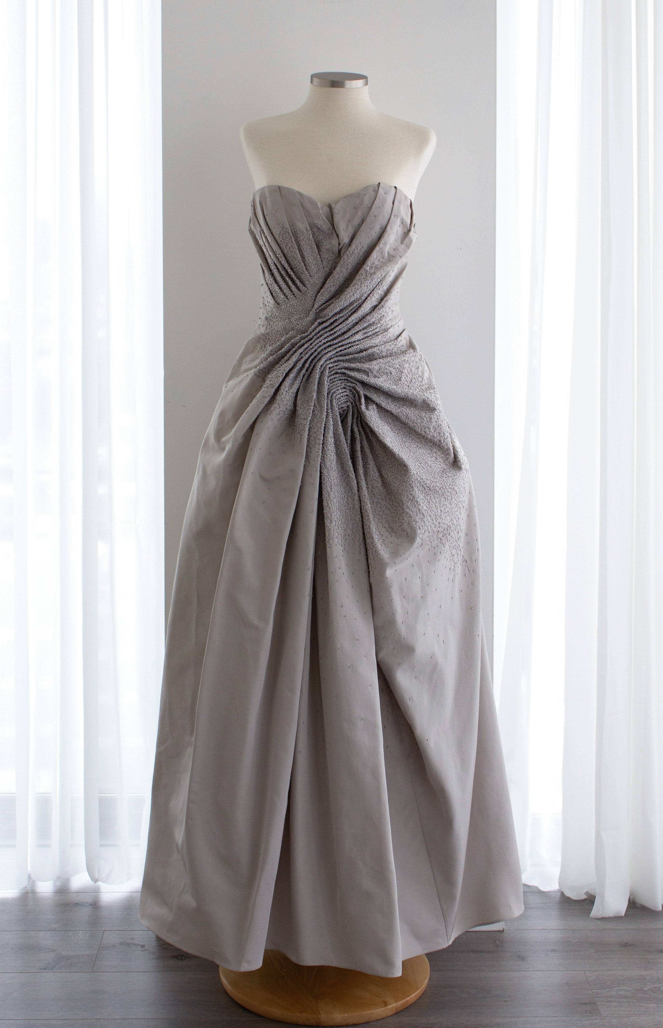Christian Dior by John Galliano F/W 2007 Gray Embellished Draped Evening Gown