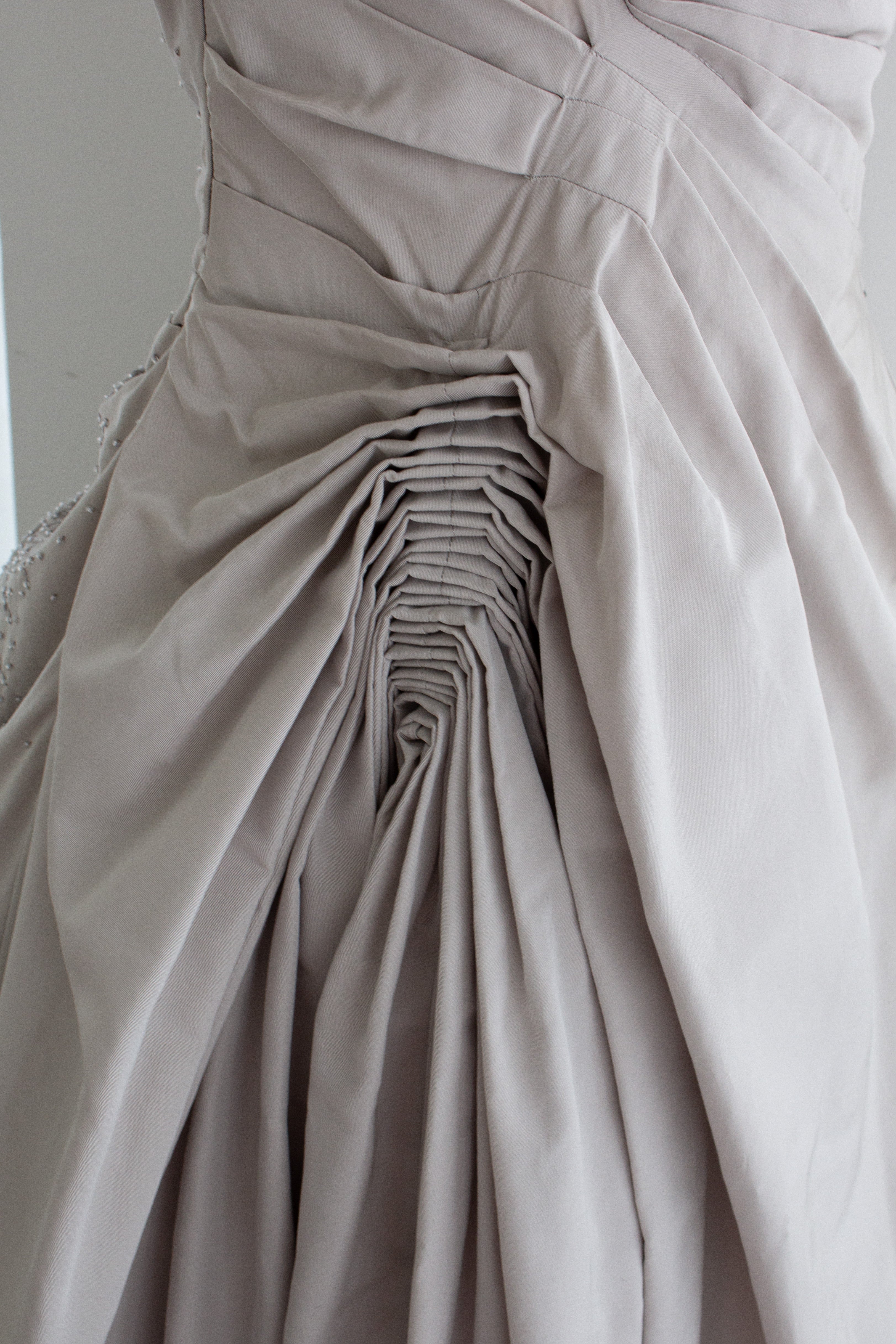 Christian Dior by John Galliano F/W 2007 Gray Embellished Draped Evening Gown