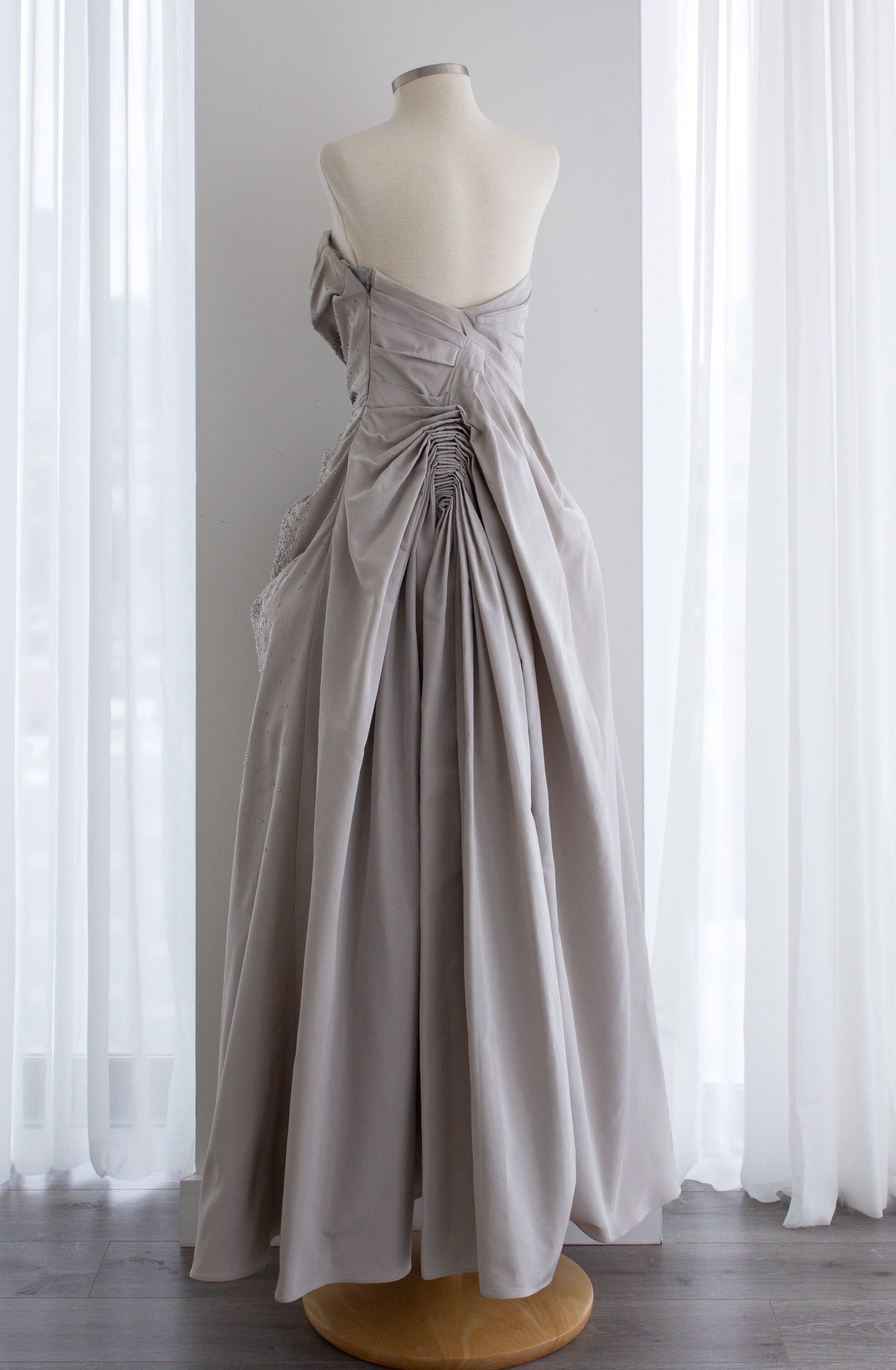 Christian Dior by John Galliano F/W 2007 Gray Embellished Draped Evening Gown