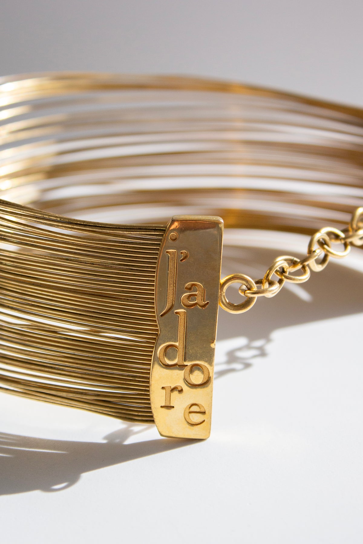 Christian Dior by John Galliano 1999 J'Adore Gold Wire Choker Necklace