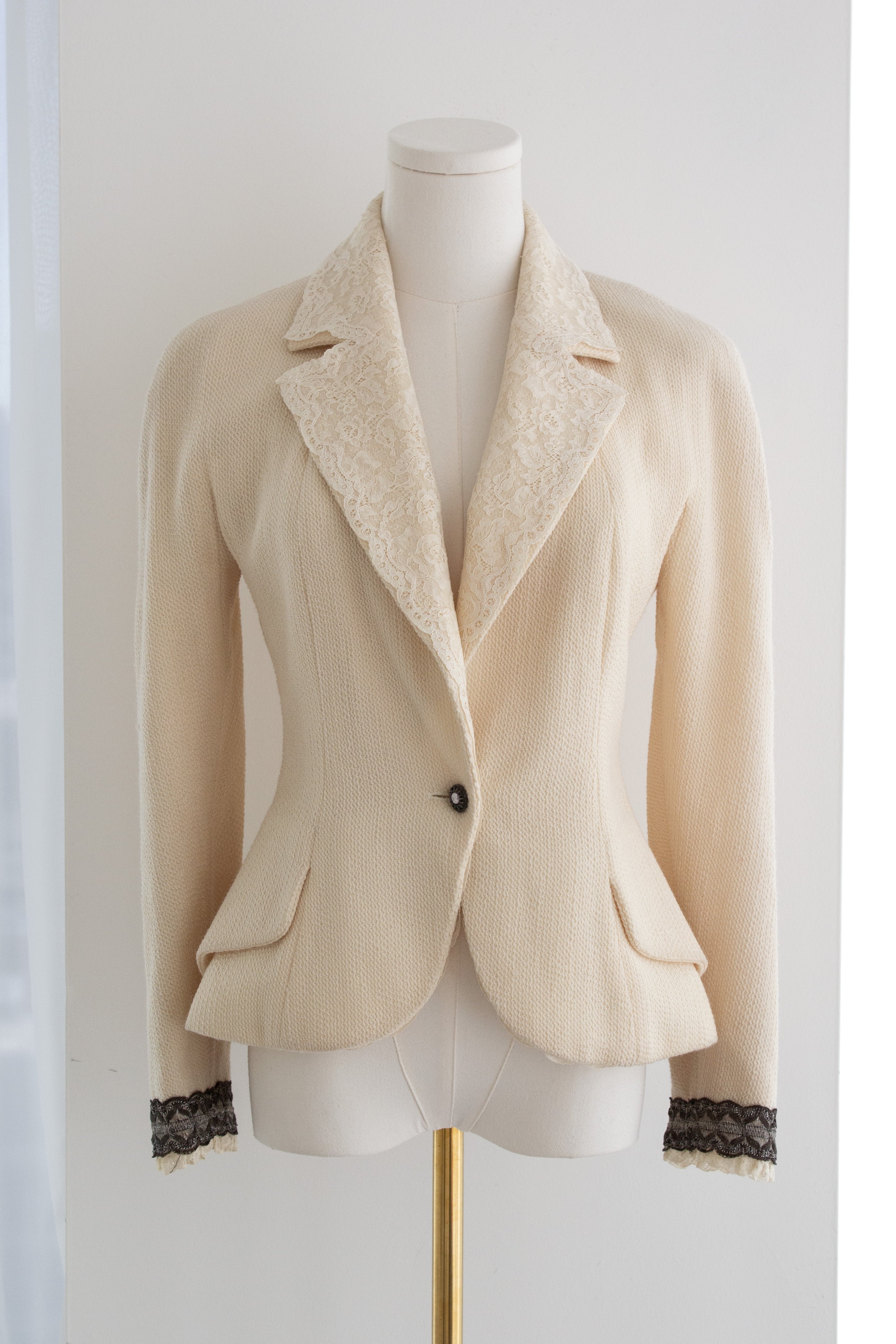 Christian Dior by John Galliano S/S 1998 In a Boudoir Mood Lace Ivory Jacket