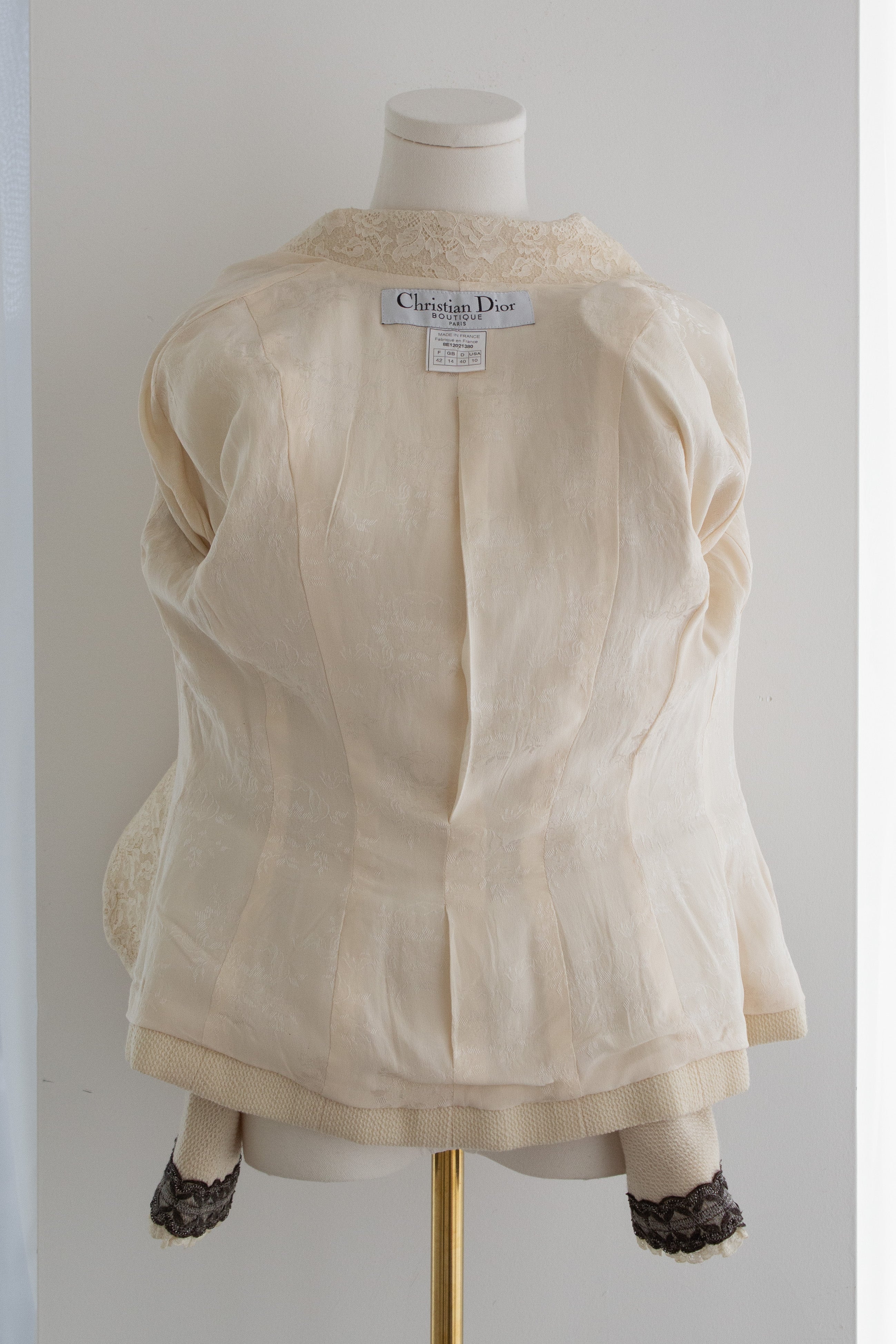 Christian Dior by John Galliano S/S 1998 In a Boudoir Mood Lace Ivory Jacket