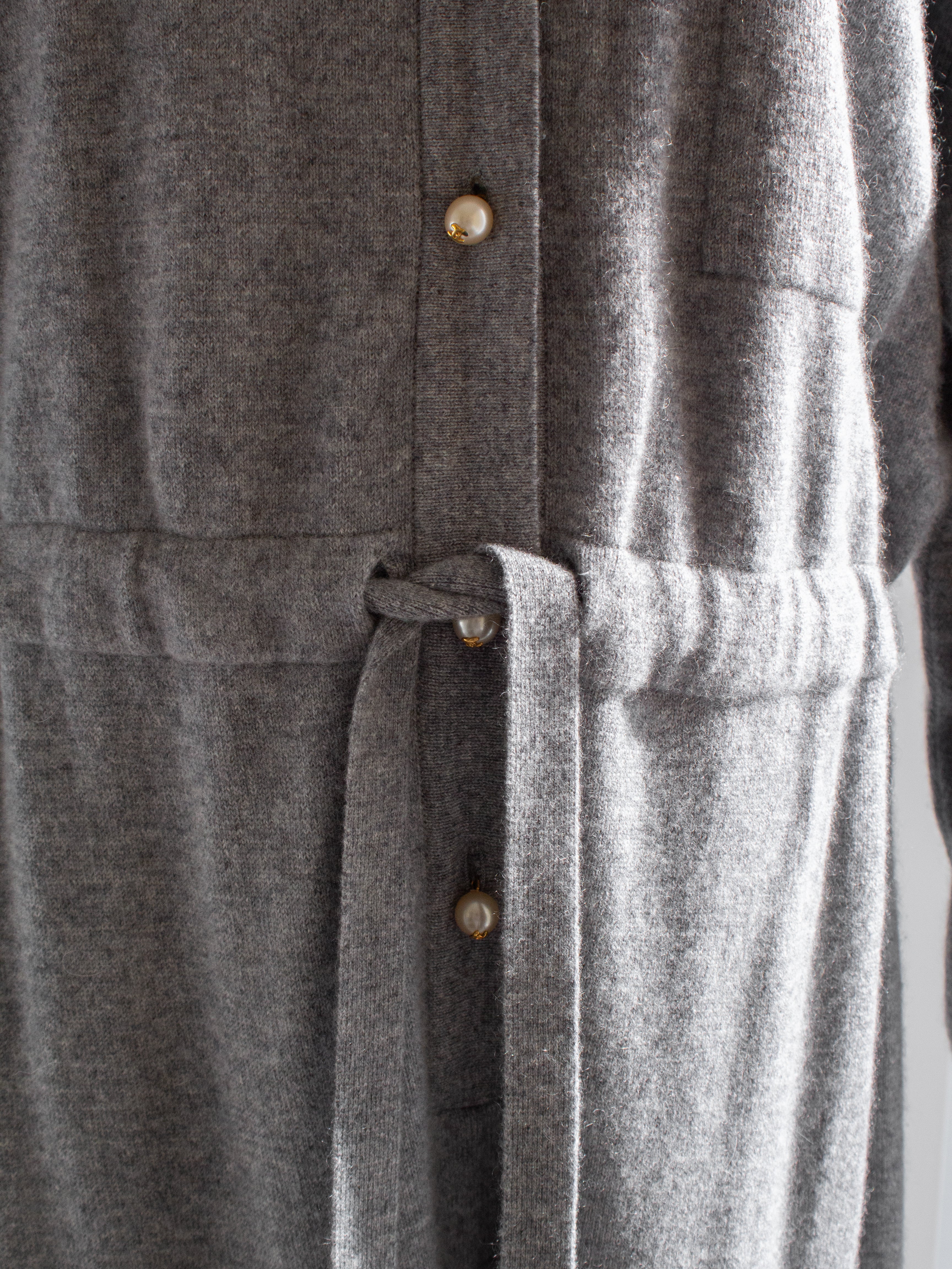 Rare Chanel F/W 1991 Grey White Pearl CC Cashmere Linda 91A Jumpsuit