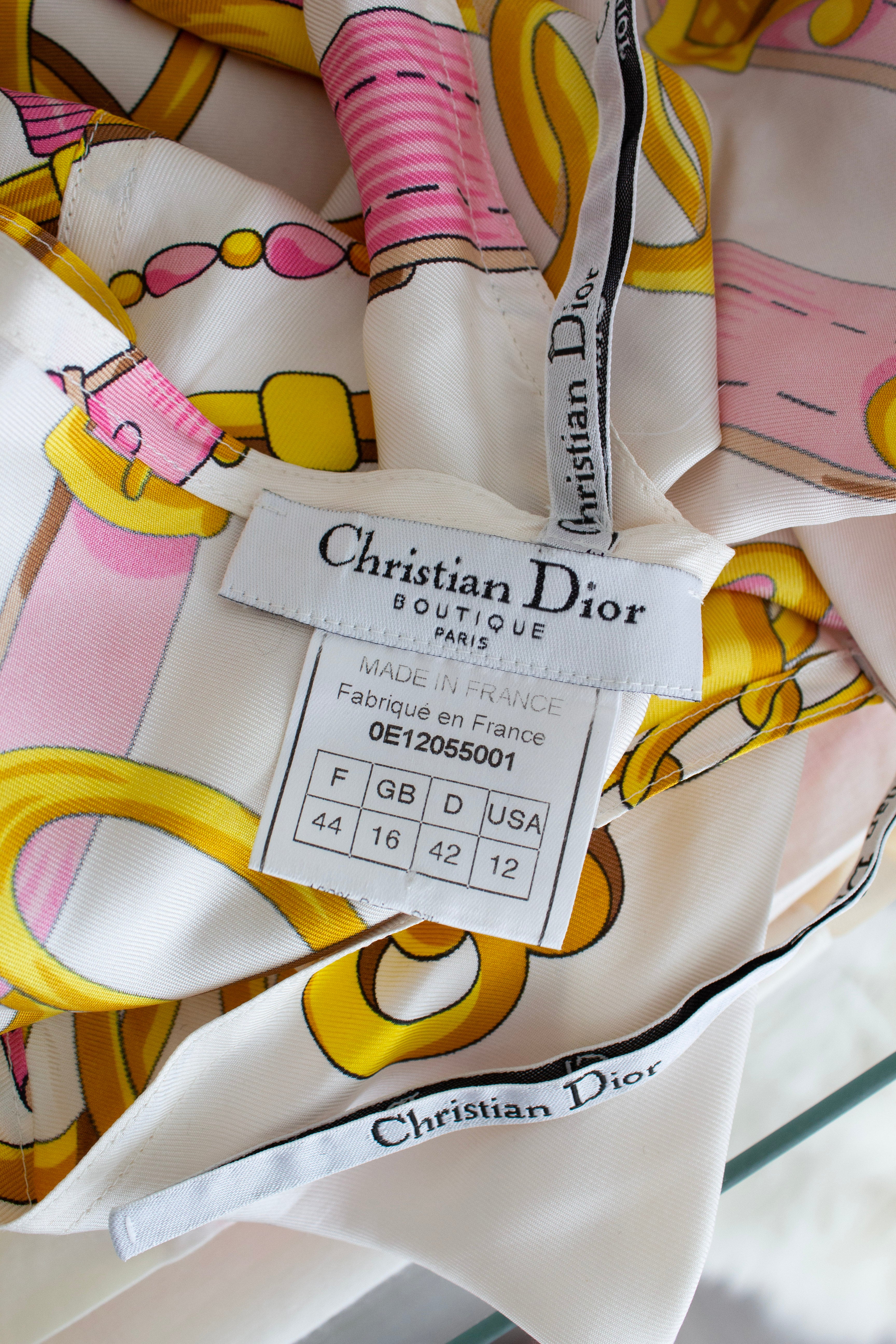 Christian Dior By John Galliano S/S 2000 Pink Silk Saddle Top