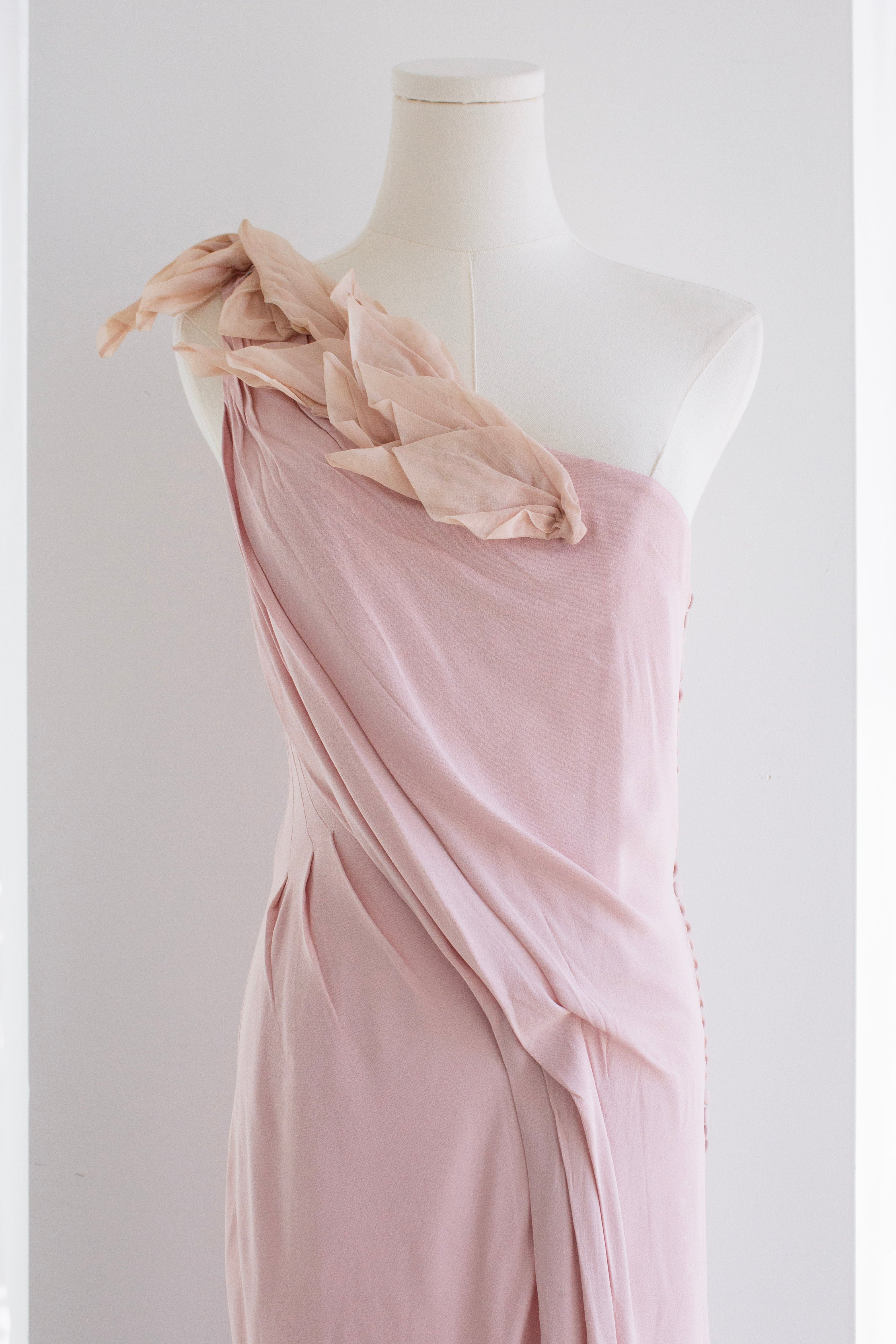 Christian Dior by John Galliano S/S 2008 Pink Petal Organza Draped Gown