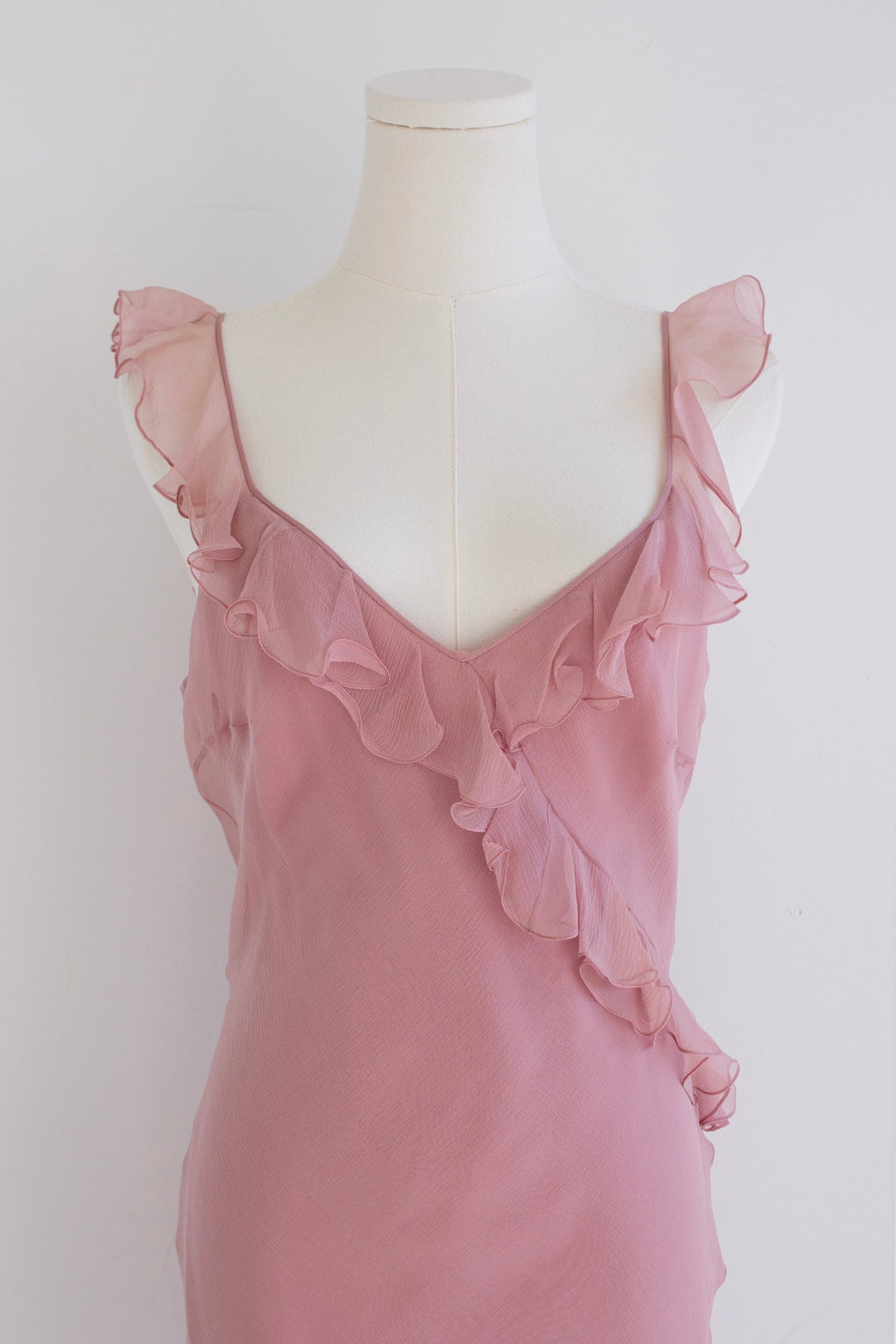 Christian Dior by John Galliano S/S 2003 Dusty Pink Ruffle Midaxi Dress