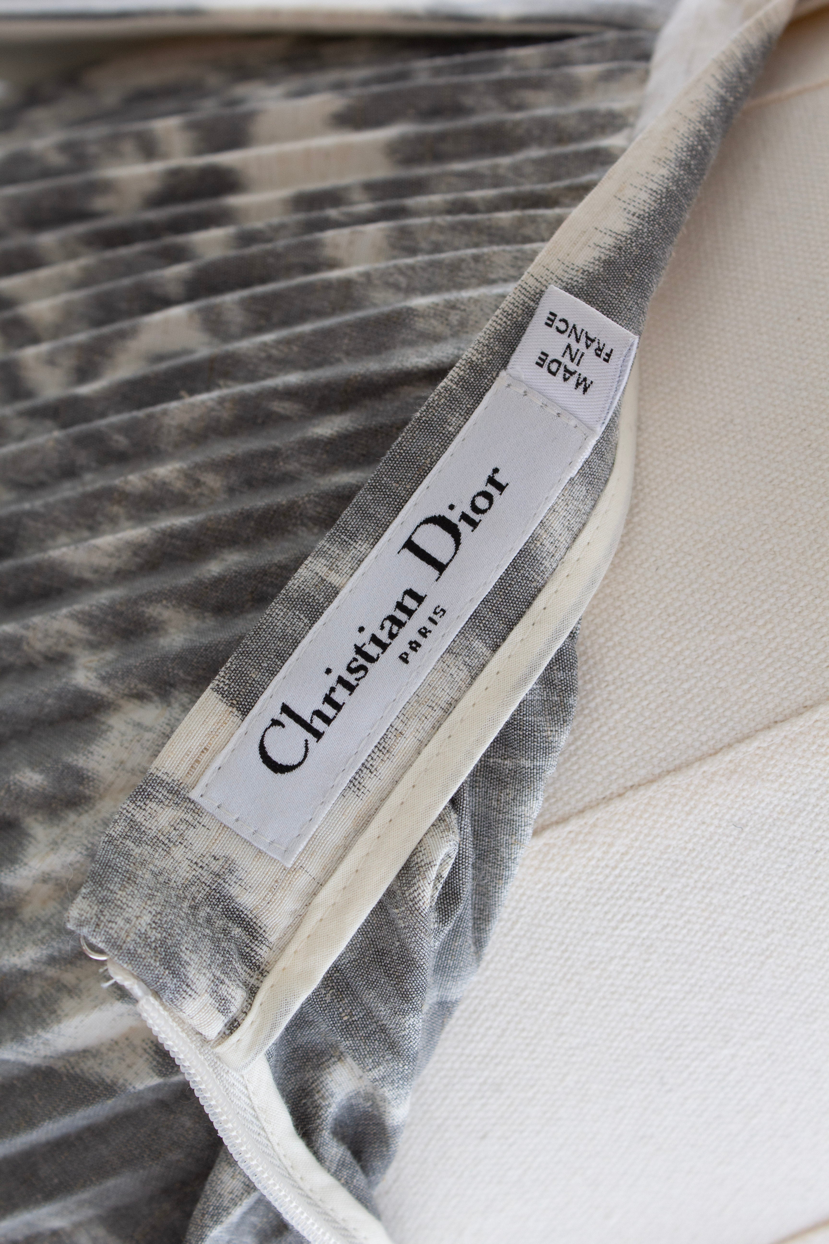 Christian Dior S/S 2019 Grey Toile De Jouy Print Corset Pleated Dress