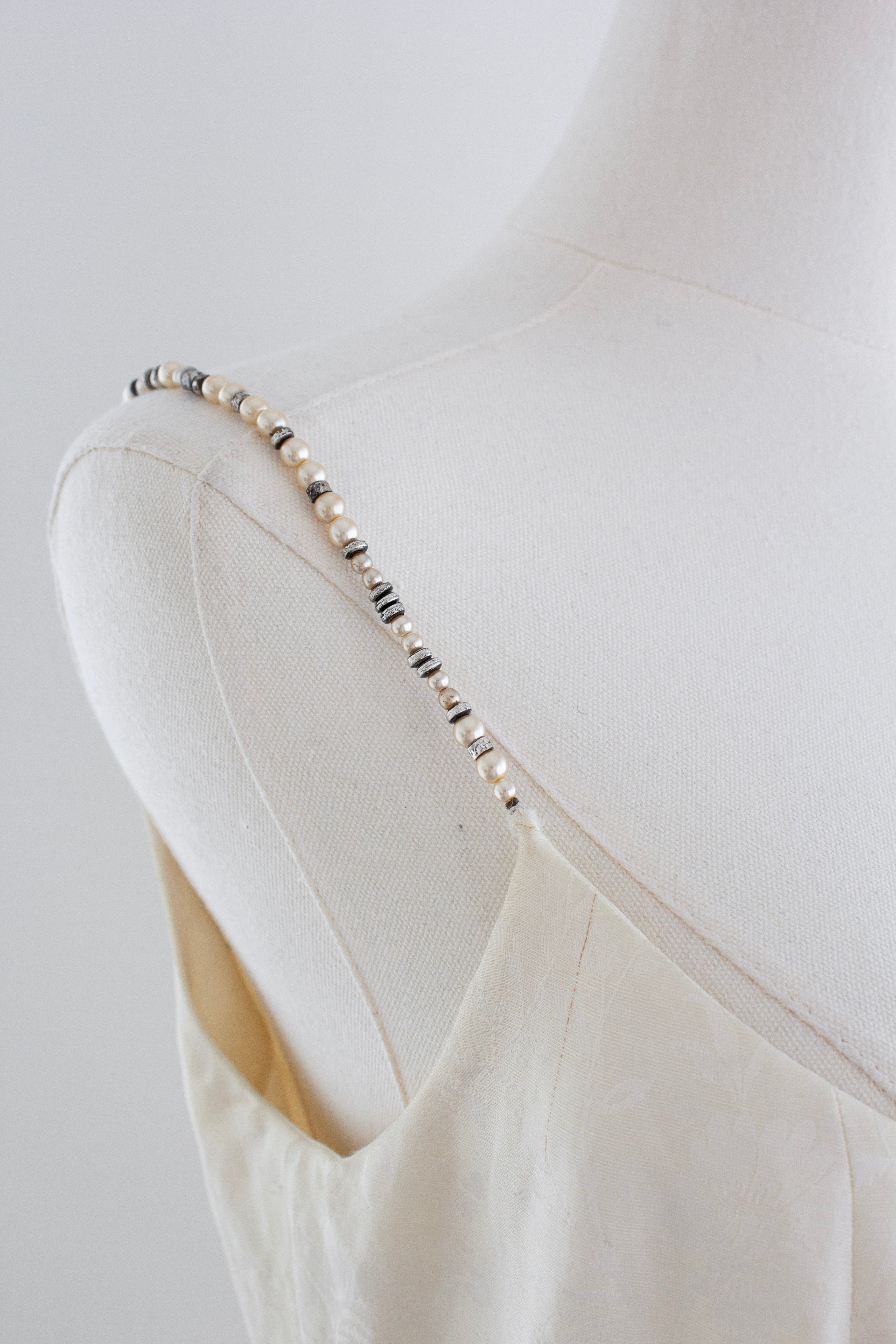 Christian Dior By John Galliano S/S 1998 In A Boudoir Mood White Pearl Jacquard Gown