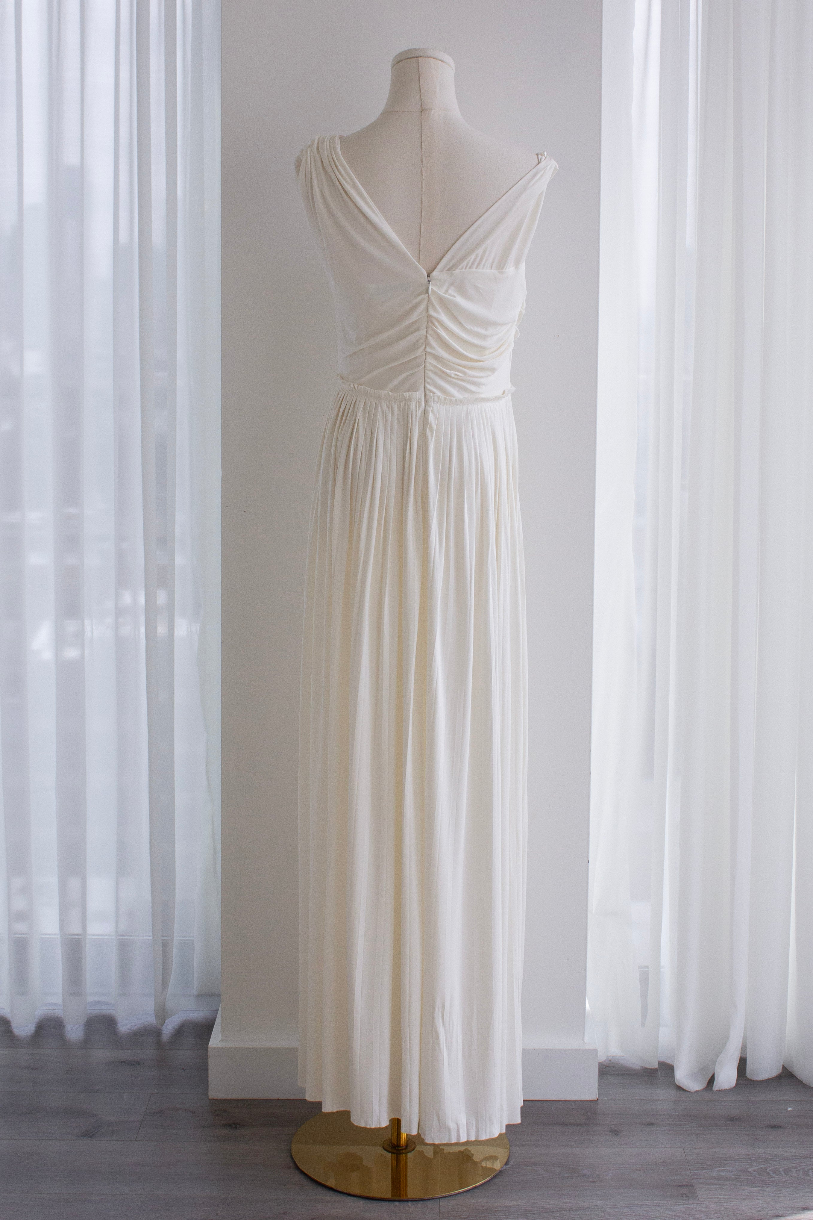 Christian Dior S/S 2019 Ballet White Draped Jersey Grecian Dress Gown