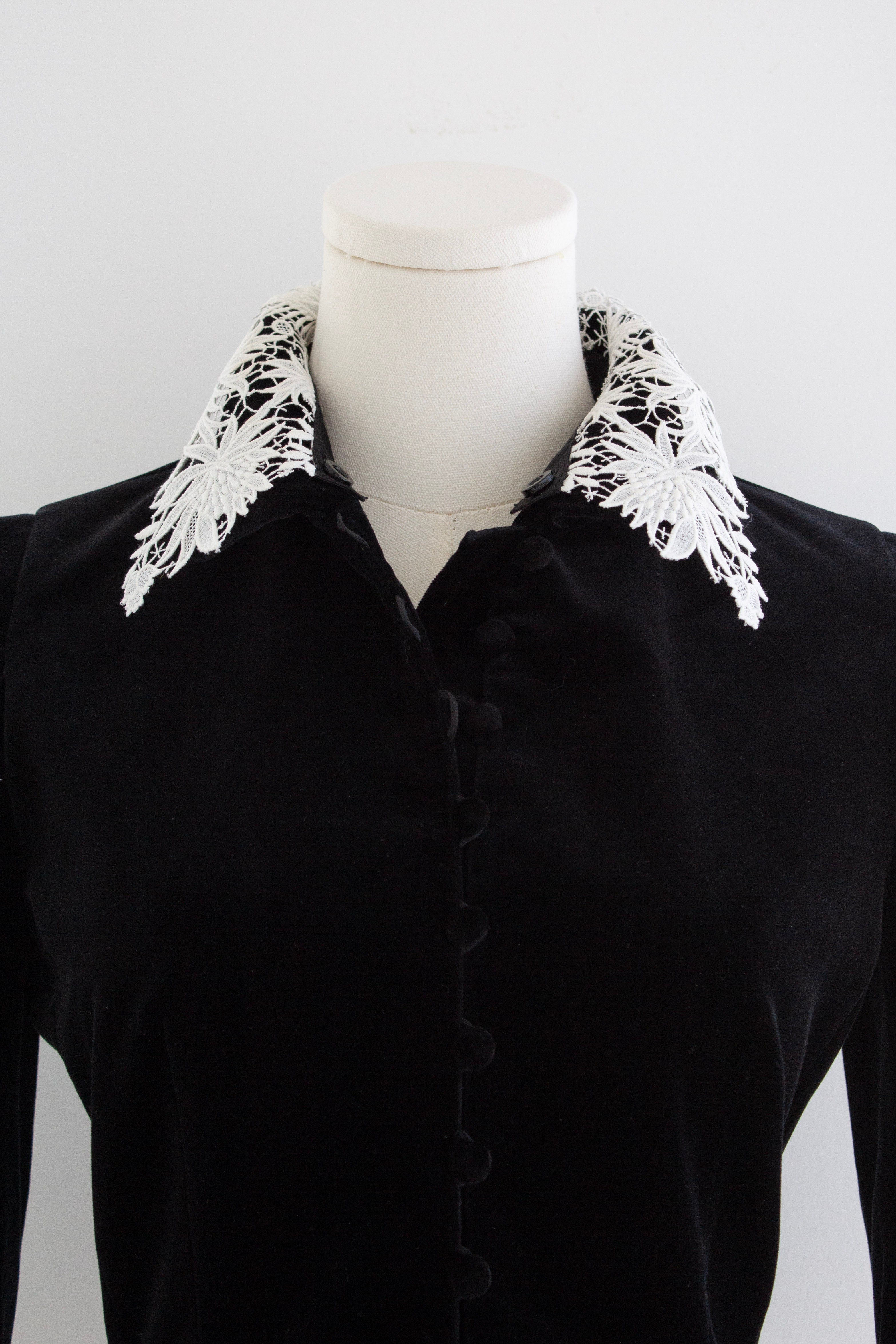 Christian Dior Cruise 2025 Scotland White Lace Thistle Collar Velvet Jacket