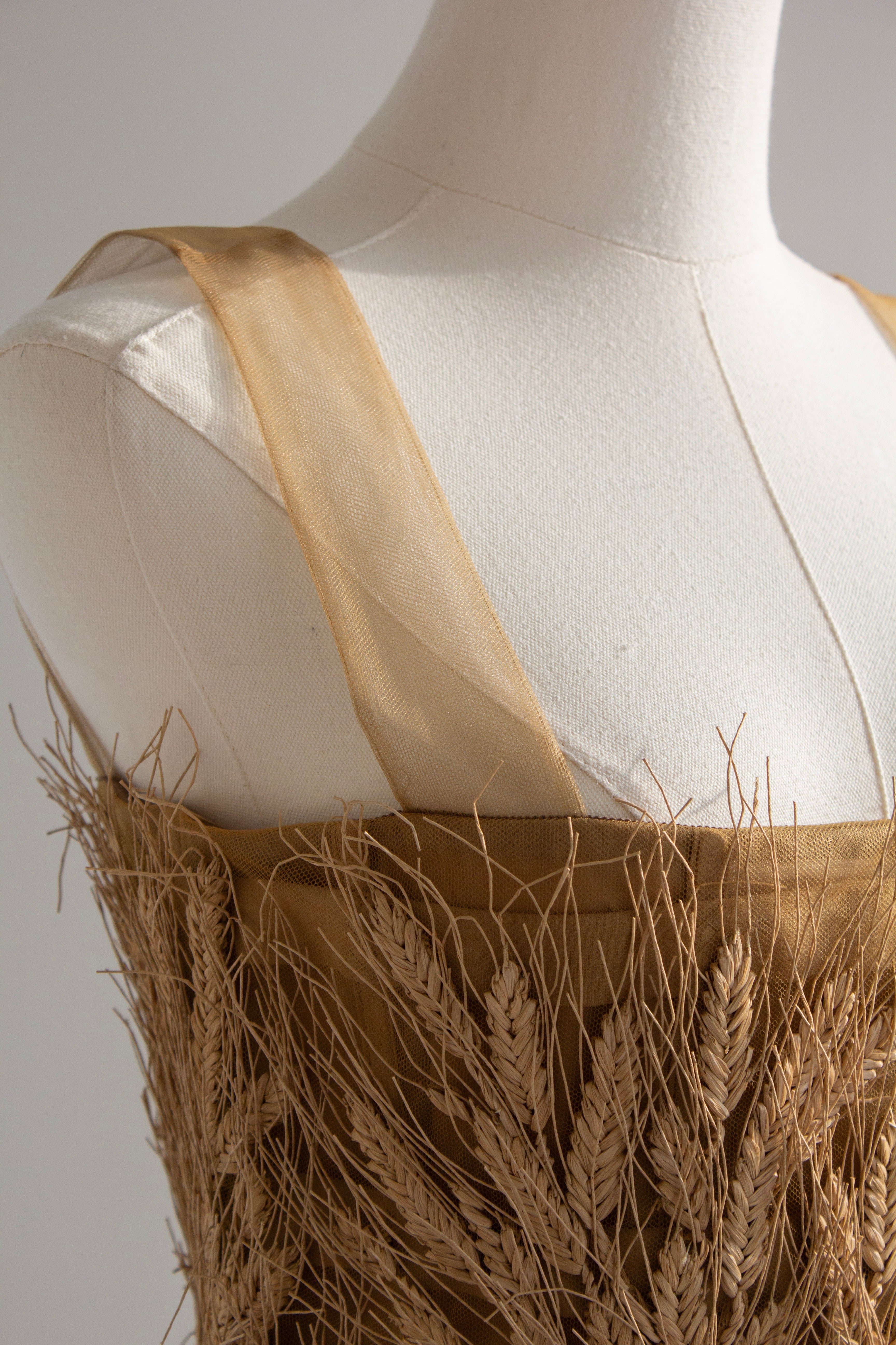Christian Dior Cruise 2021 Puglia Italy Wheat Appliqué Tulle Crop Top