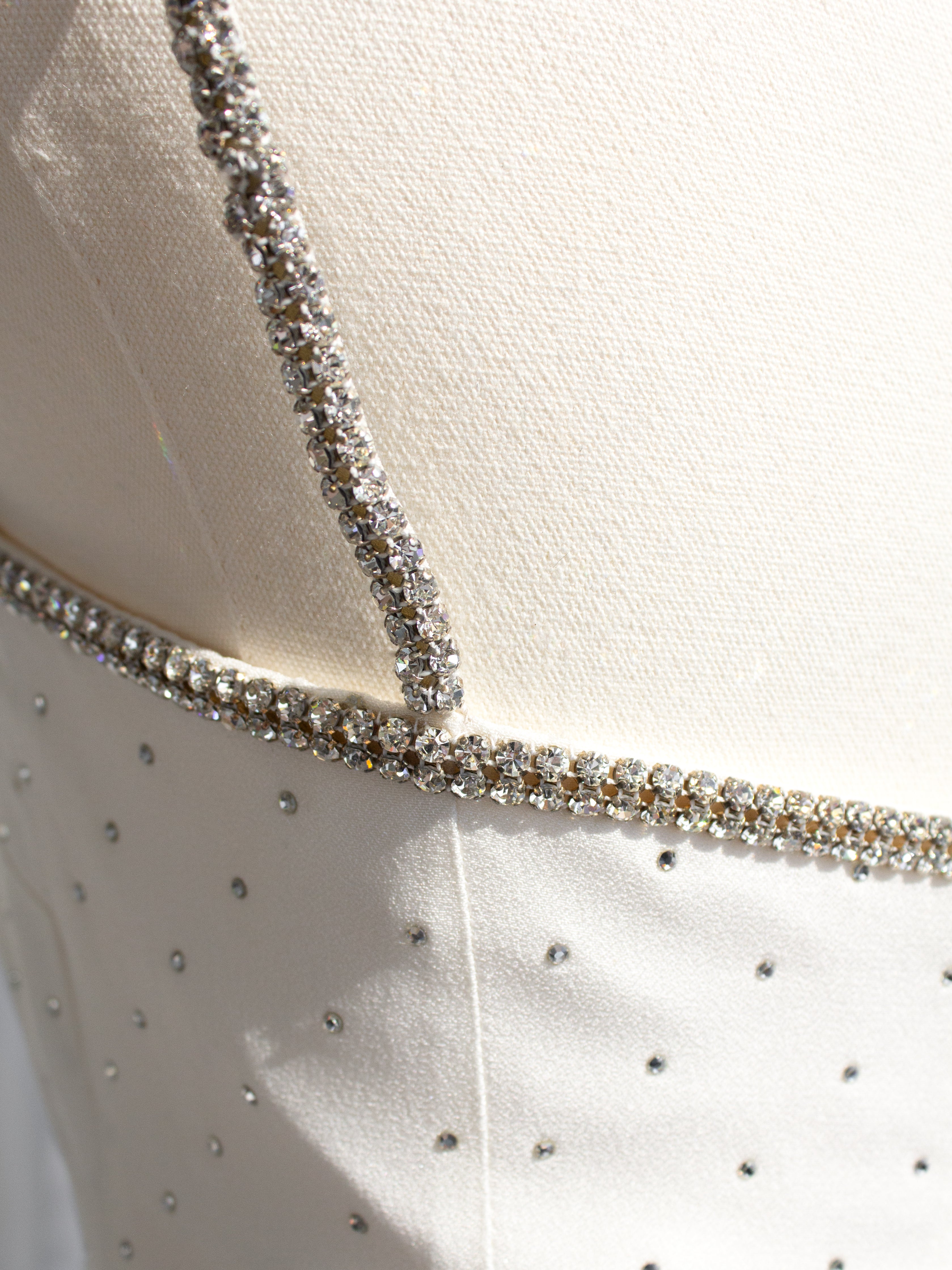 Dolce&Gabbana Vintage S/S 1995 White Crystal Embellished Midi Dress