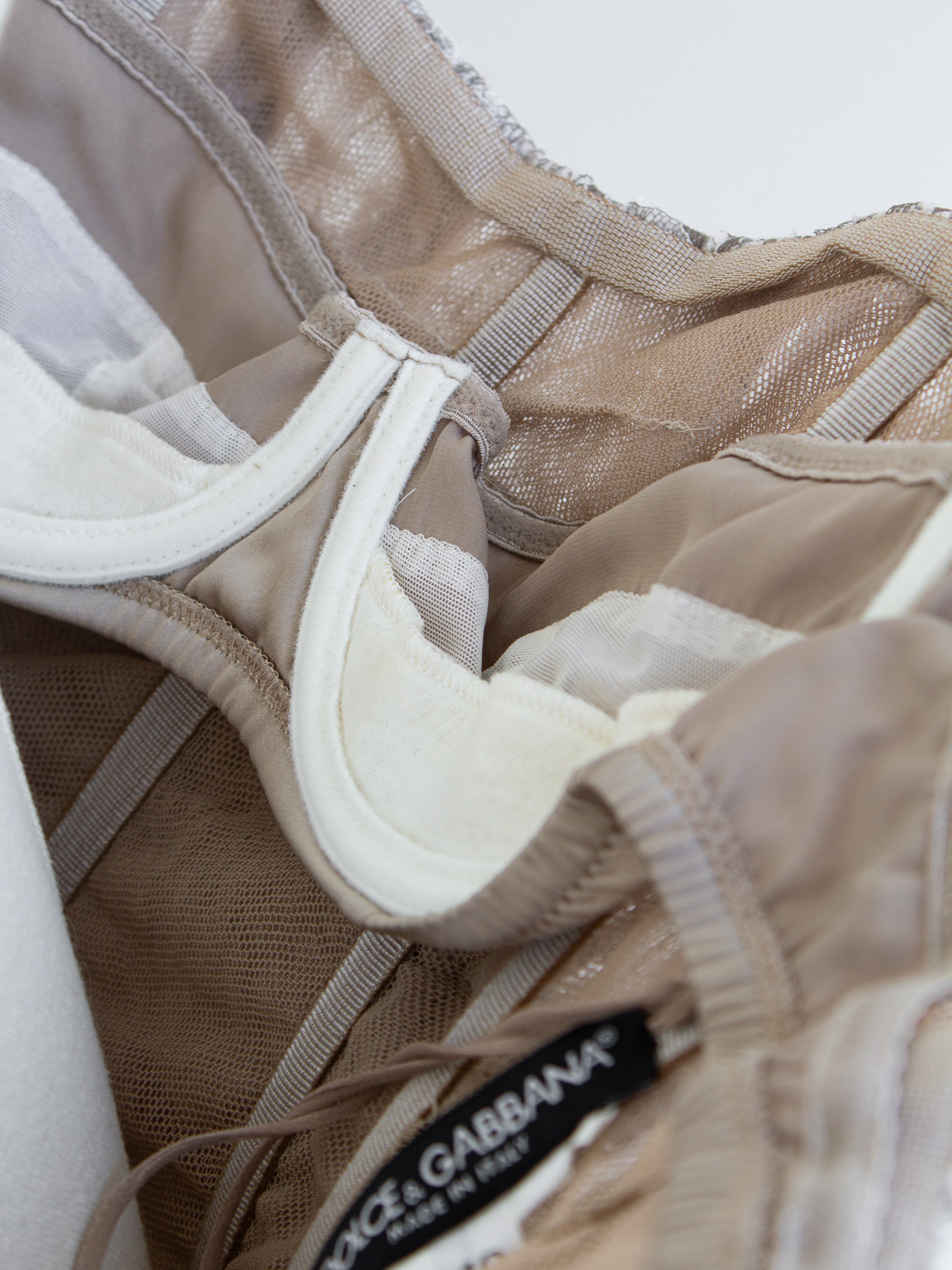 Dolce & Gabbana Vintage F/W 2006 Napoleonic Grey Lace Gold Laurel Dress