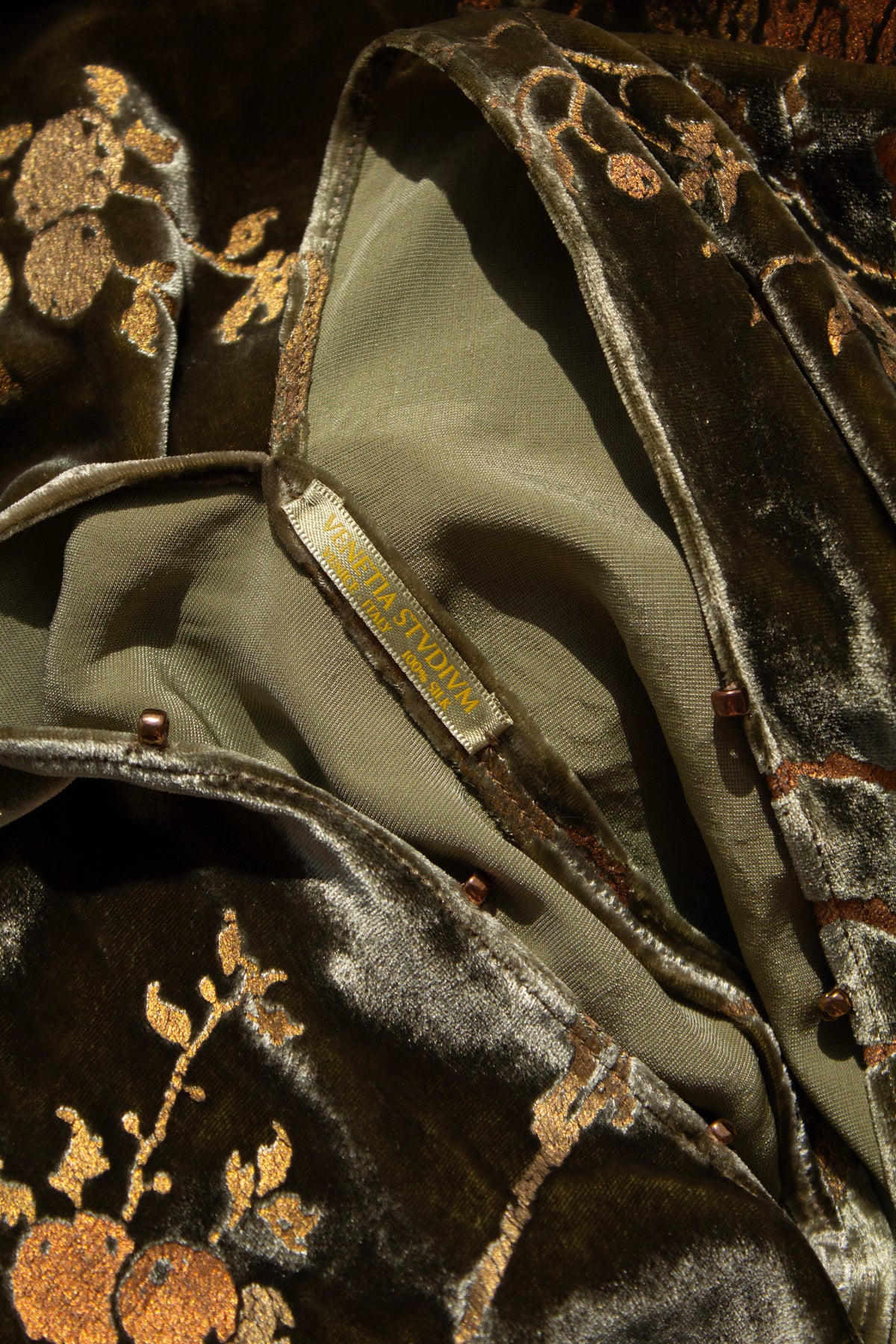 Fortuny Daphne Velvet Kimono Olive Green Coat