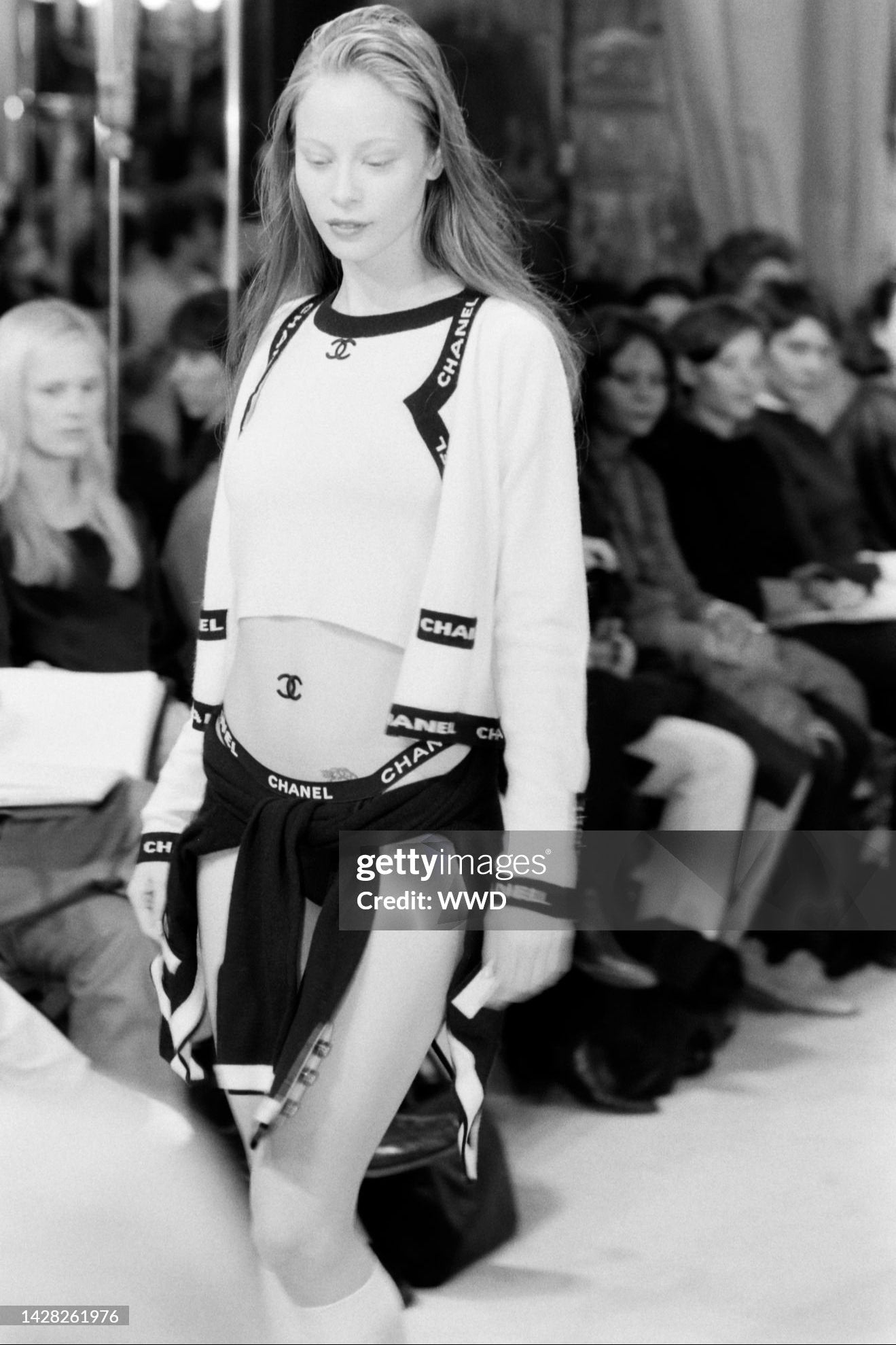 Chanel Cruise 1994/1995 Watermelon Pink Black CC Logo Cashmere Cardigan