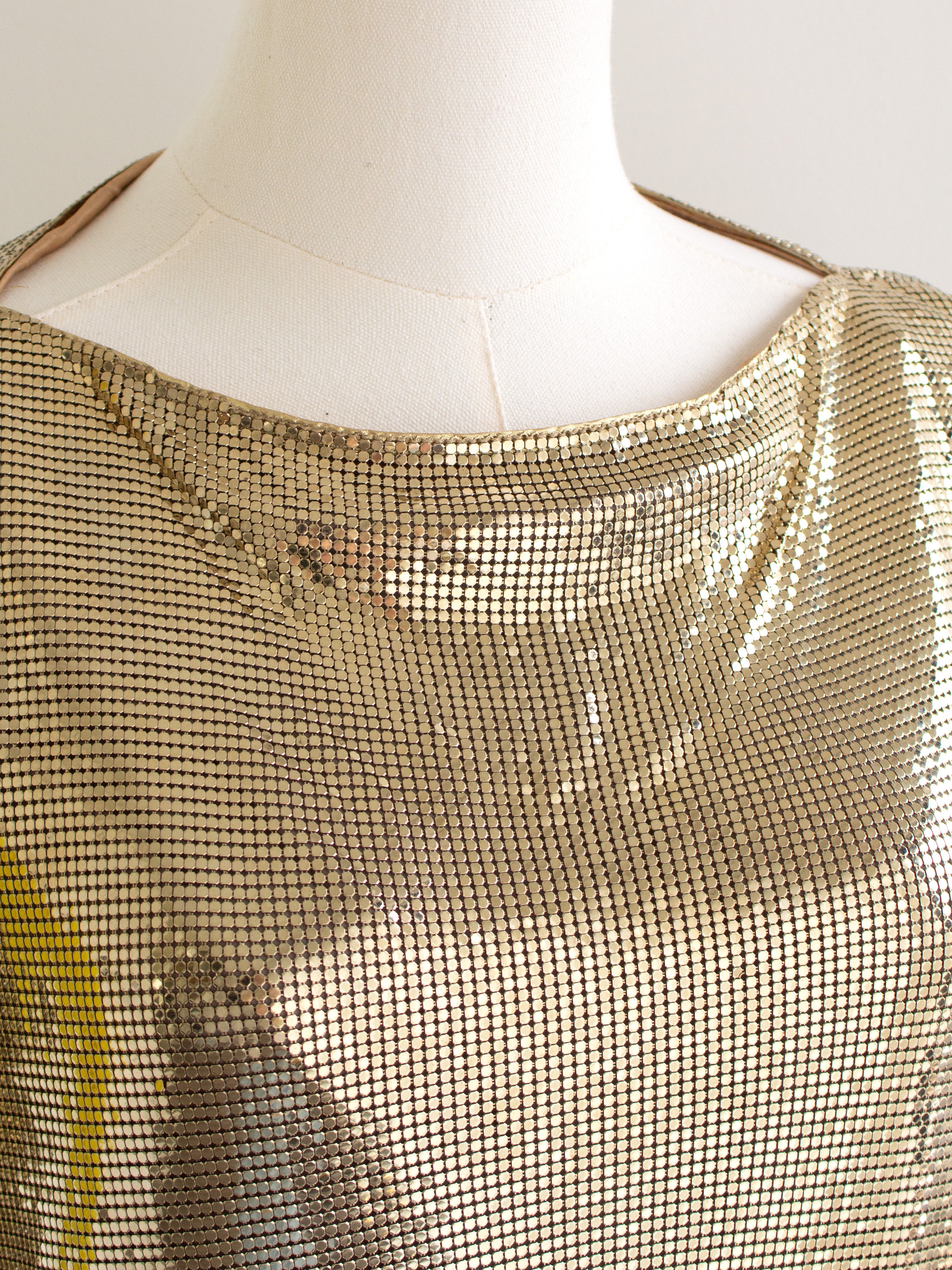 Gianni Versace Couture 1994 Gold Metal Oroton Toga Mini Dress