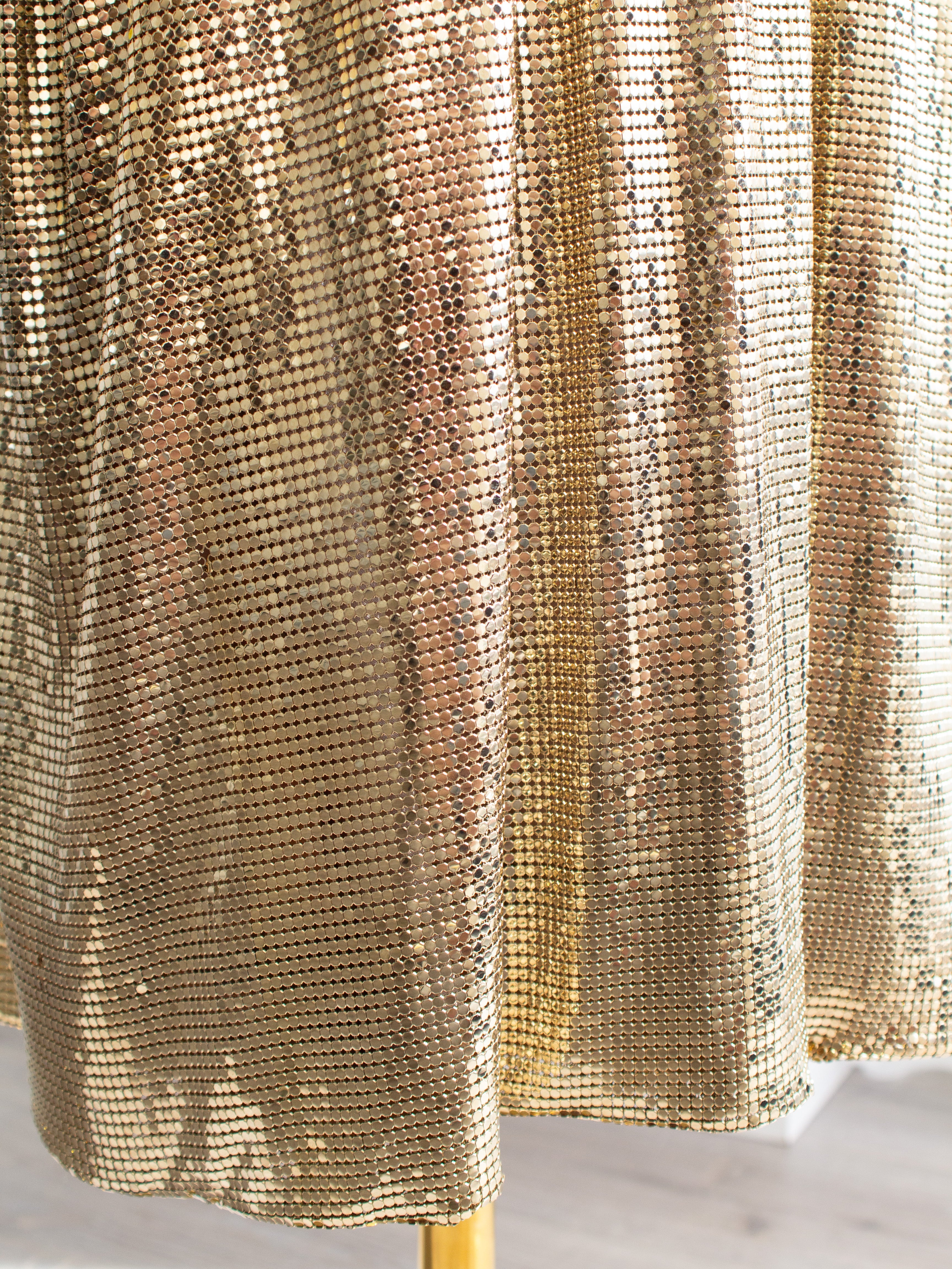 Gianni Versace Couture 1994 Gold Metal Oroton Toga Mini Dress