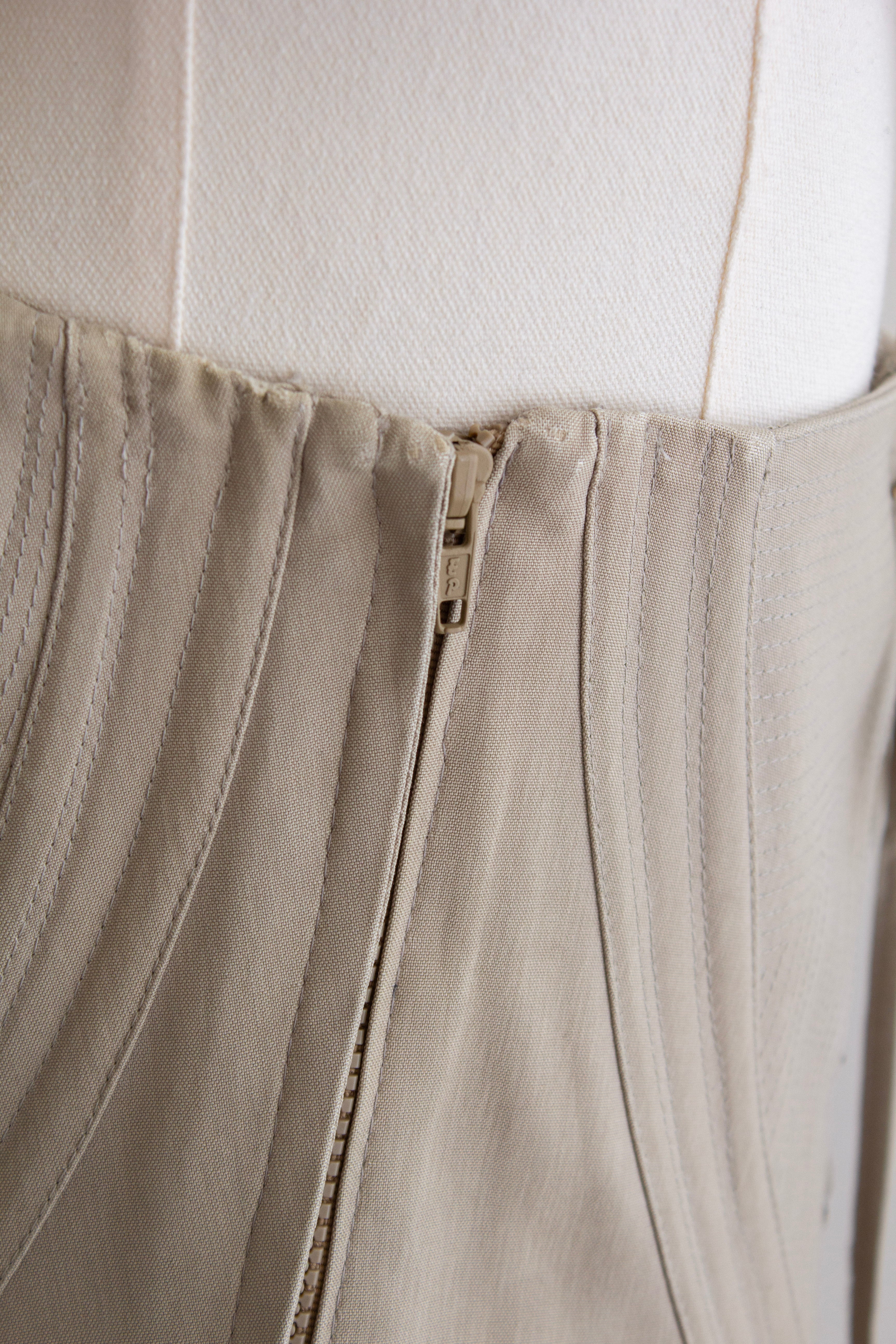 Gianni Versace Couture S/S 1995 Runway Beige Sculpted Corset Top