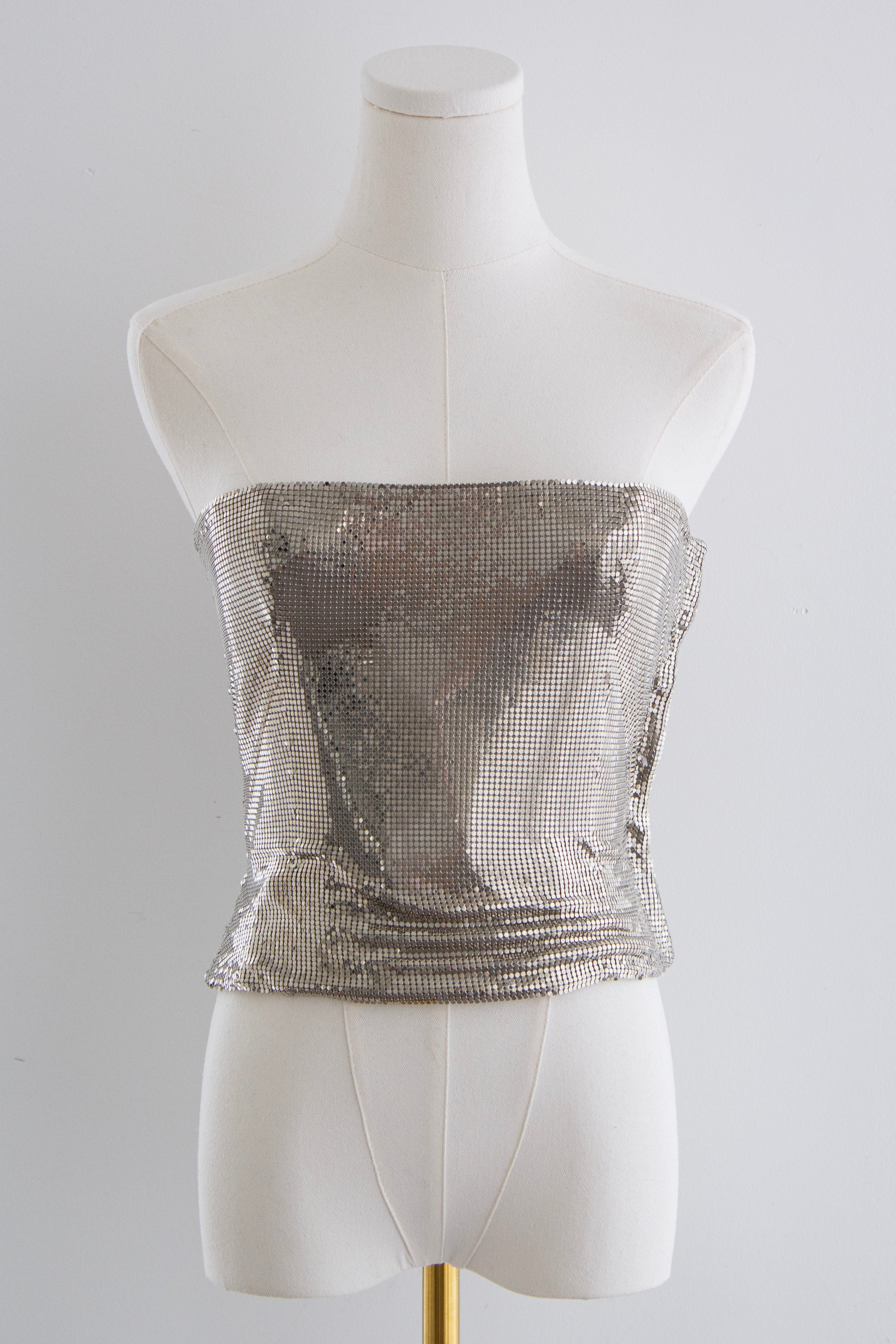Gianni Versace Couture F/W 1998 Silver Oroton Chainmail Corset