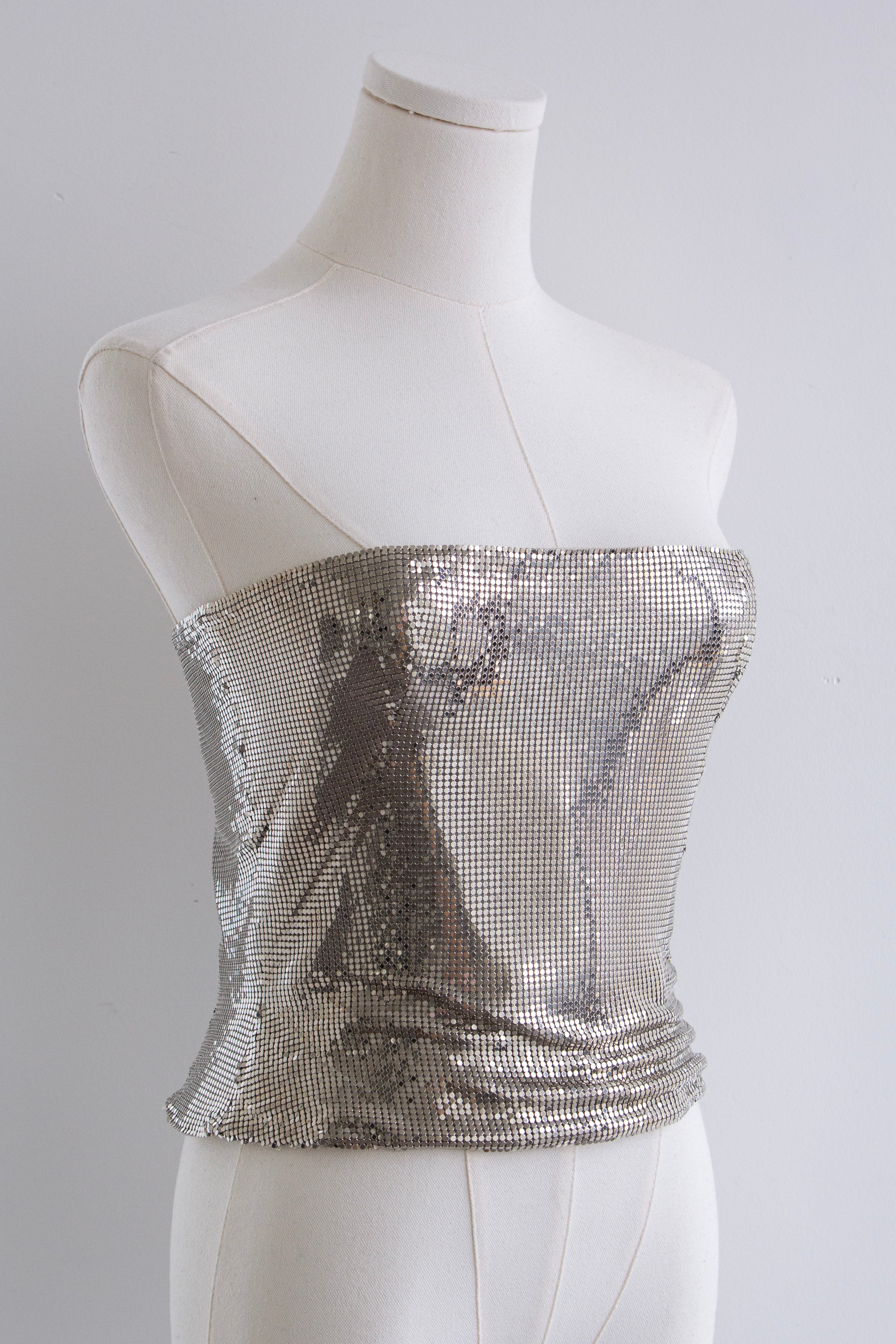 Gianni Versace Couture F/W 1998 Silver Oroton Chainmail Corset