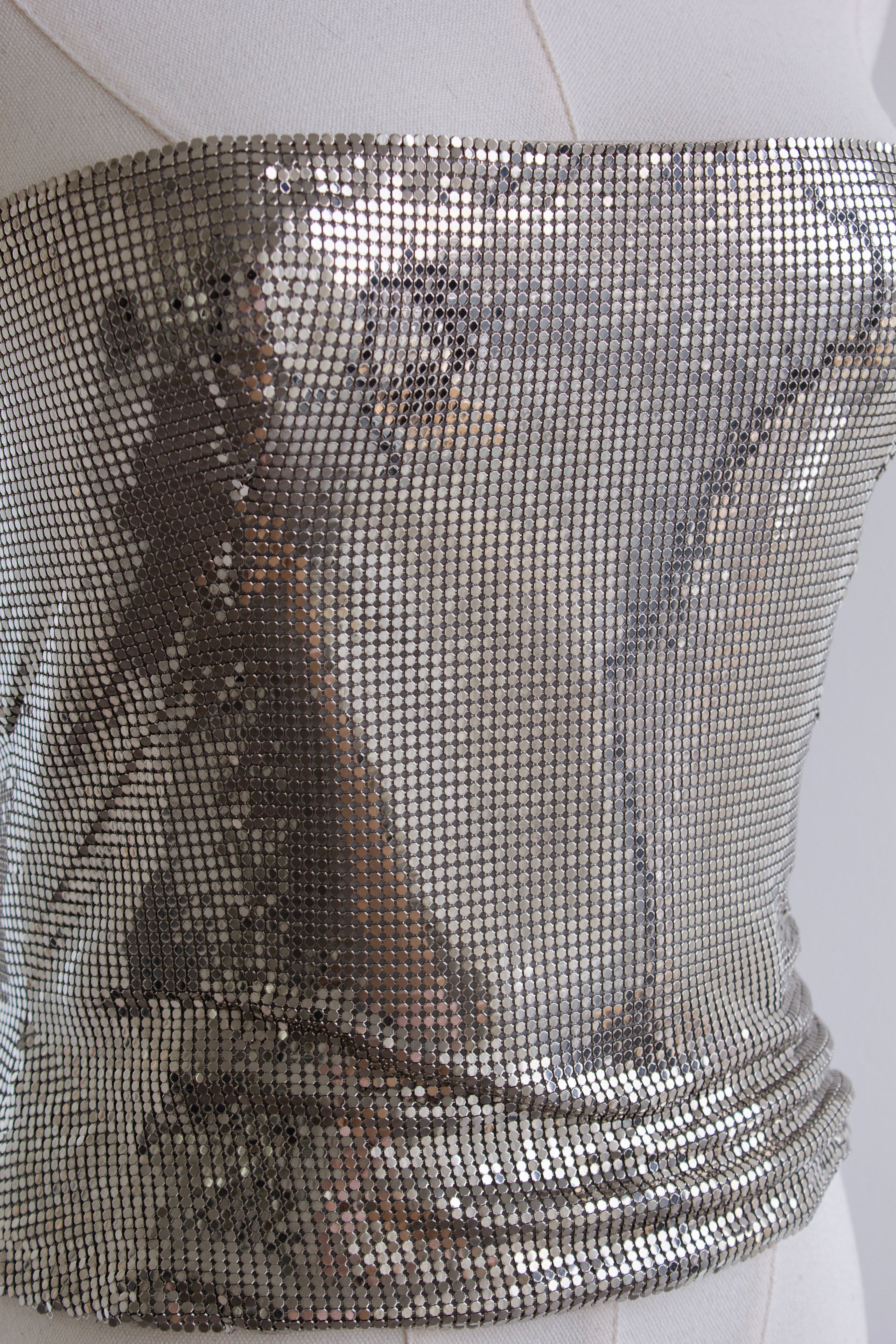 Gianni Versace Couture F/W 1998 Silver Oroton Chainmail Corset