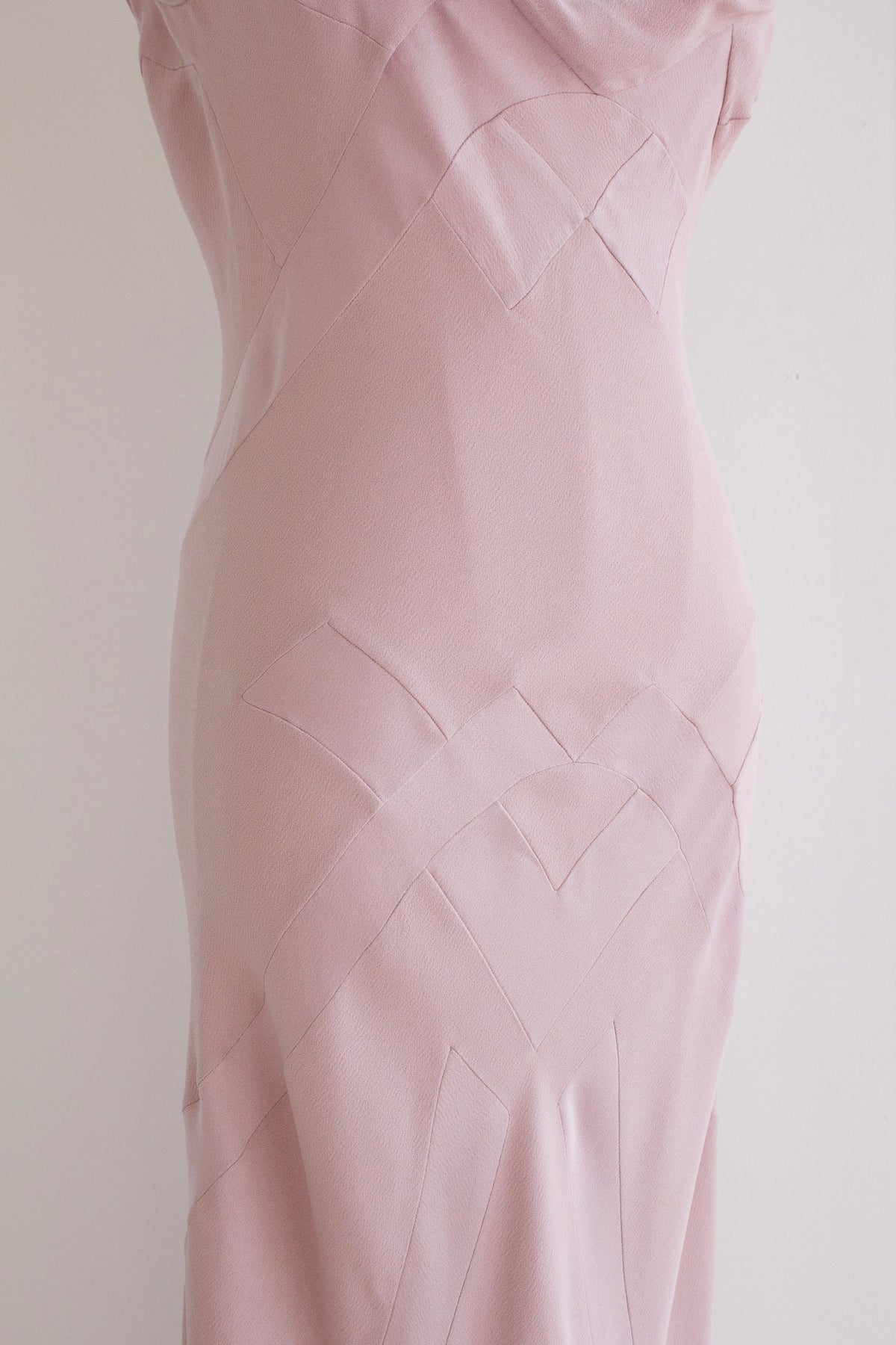 John Galliano Spring/Summer 1995 “Misia Diva” Pale Pink Bias-Cut Silk Gown