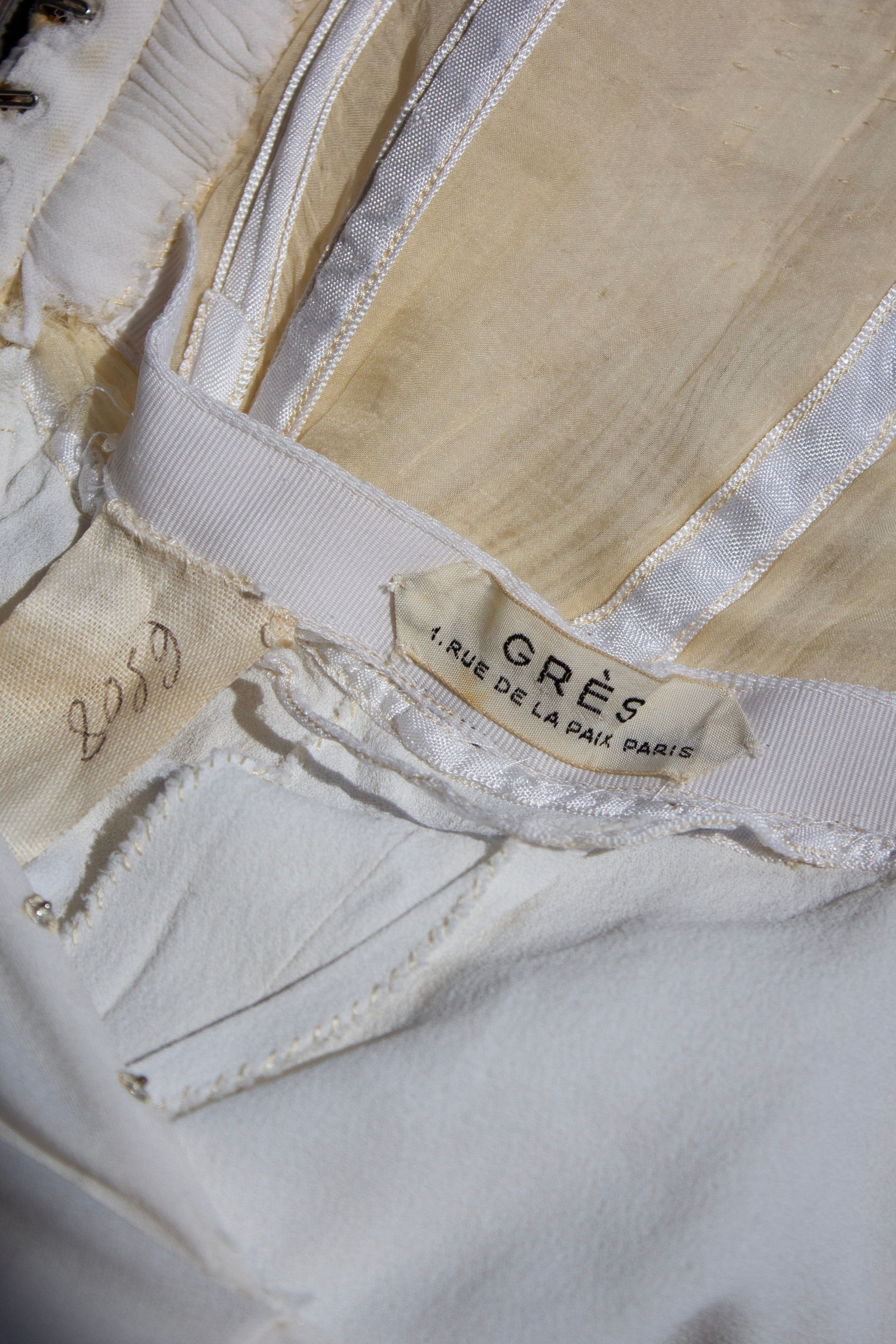 Madame Grès Haute Couture Pleated White Gown Personal Archive, c. 1950s