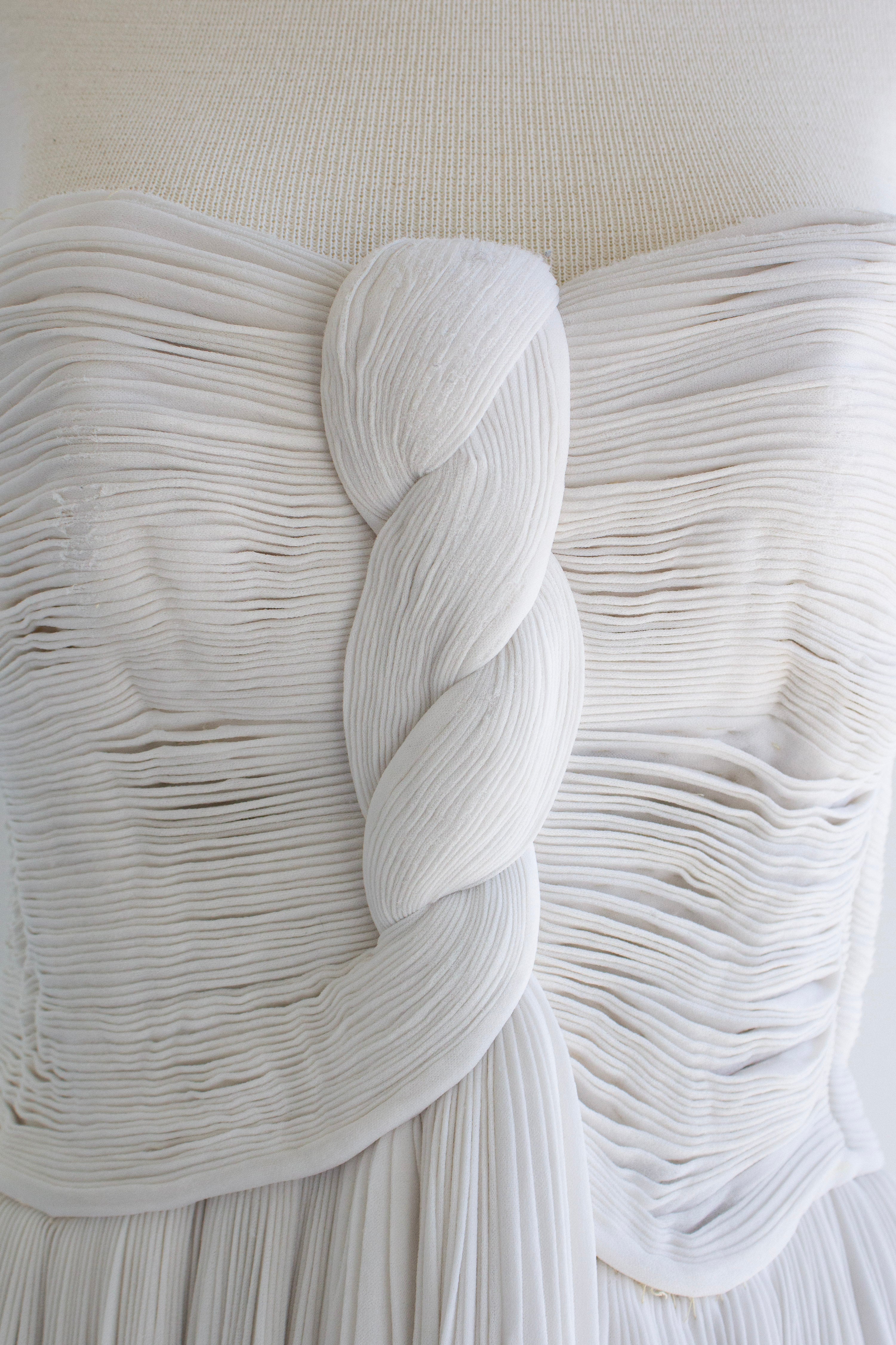 Madame Grès Haute Couture Pleated White Gown Personal Archive, c. 1950s