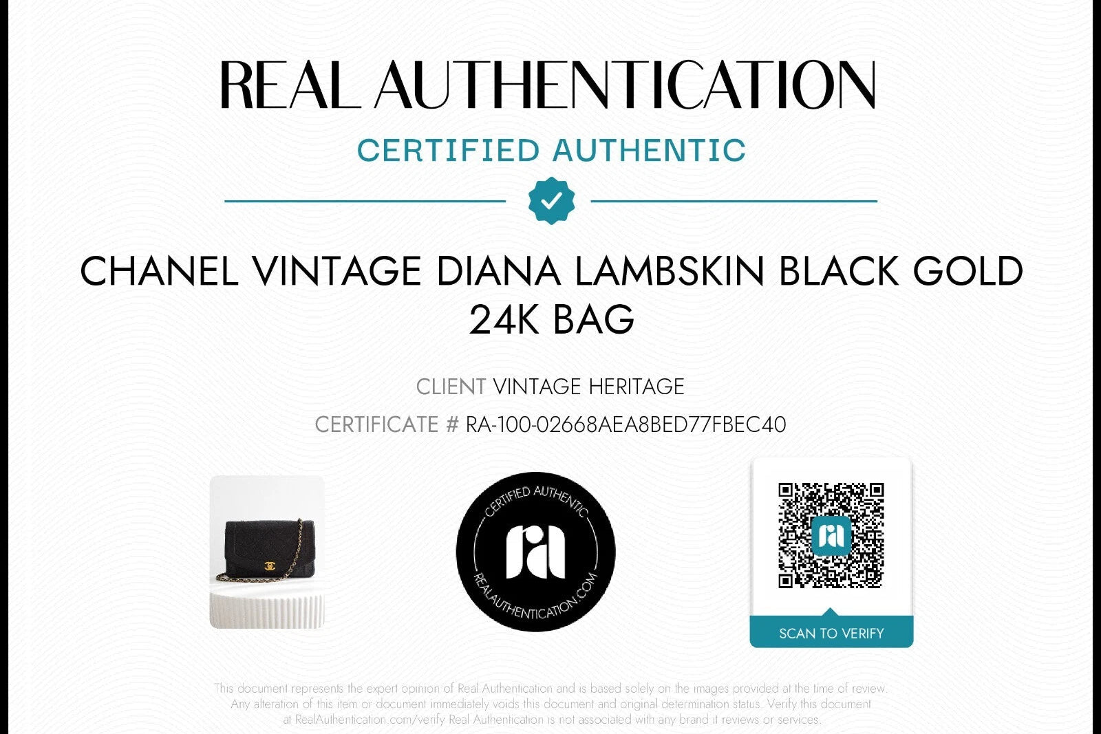 Chanel Vintage Diana Medium Black Lambskin 24K Gold Flap Bag