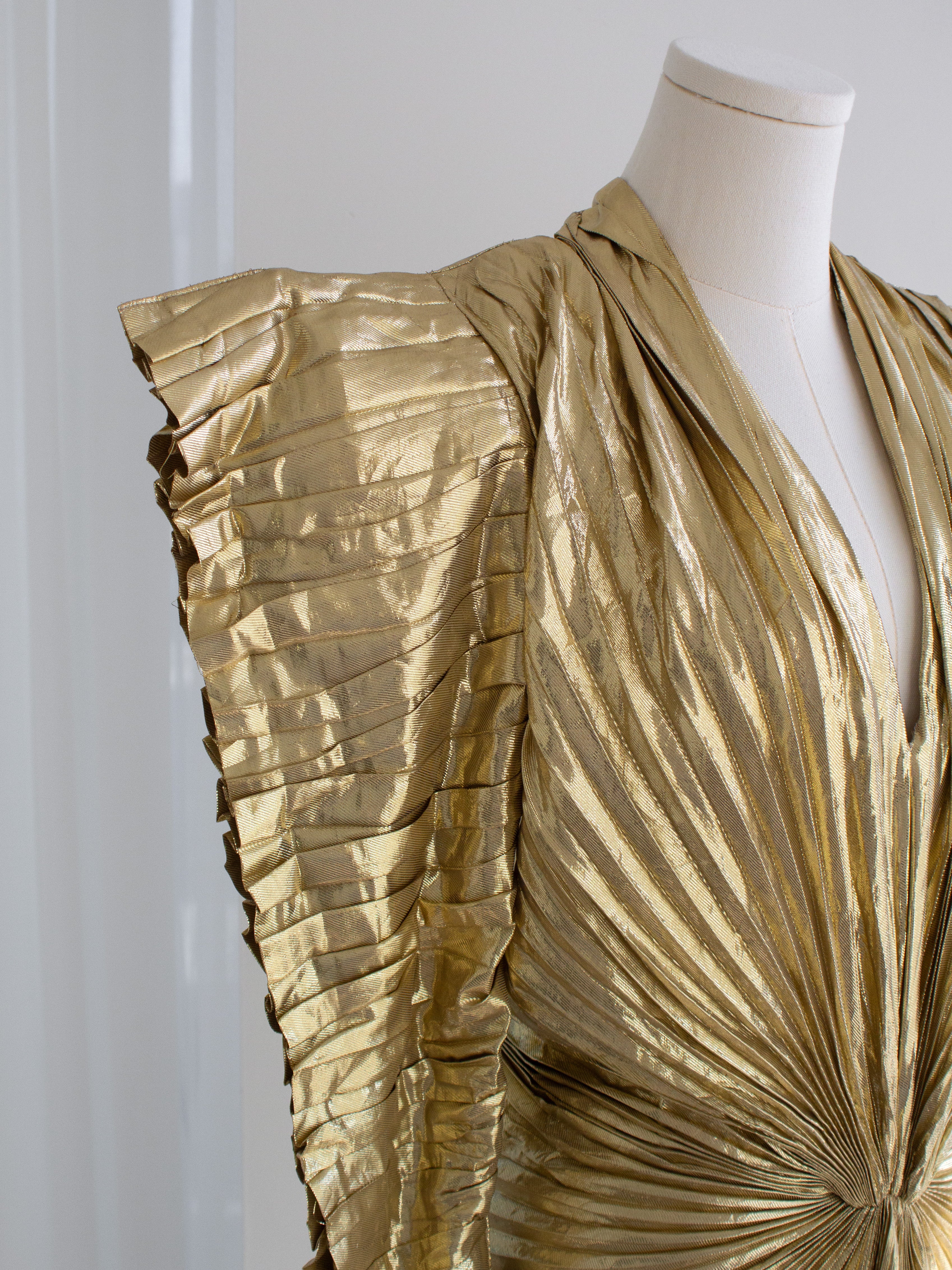 Thierry Mugler F/W 1984 Vintage Golden Angel Starburst Lame Gown