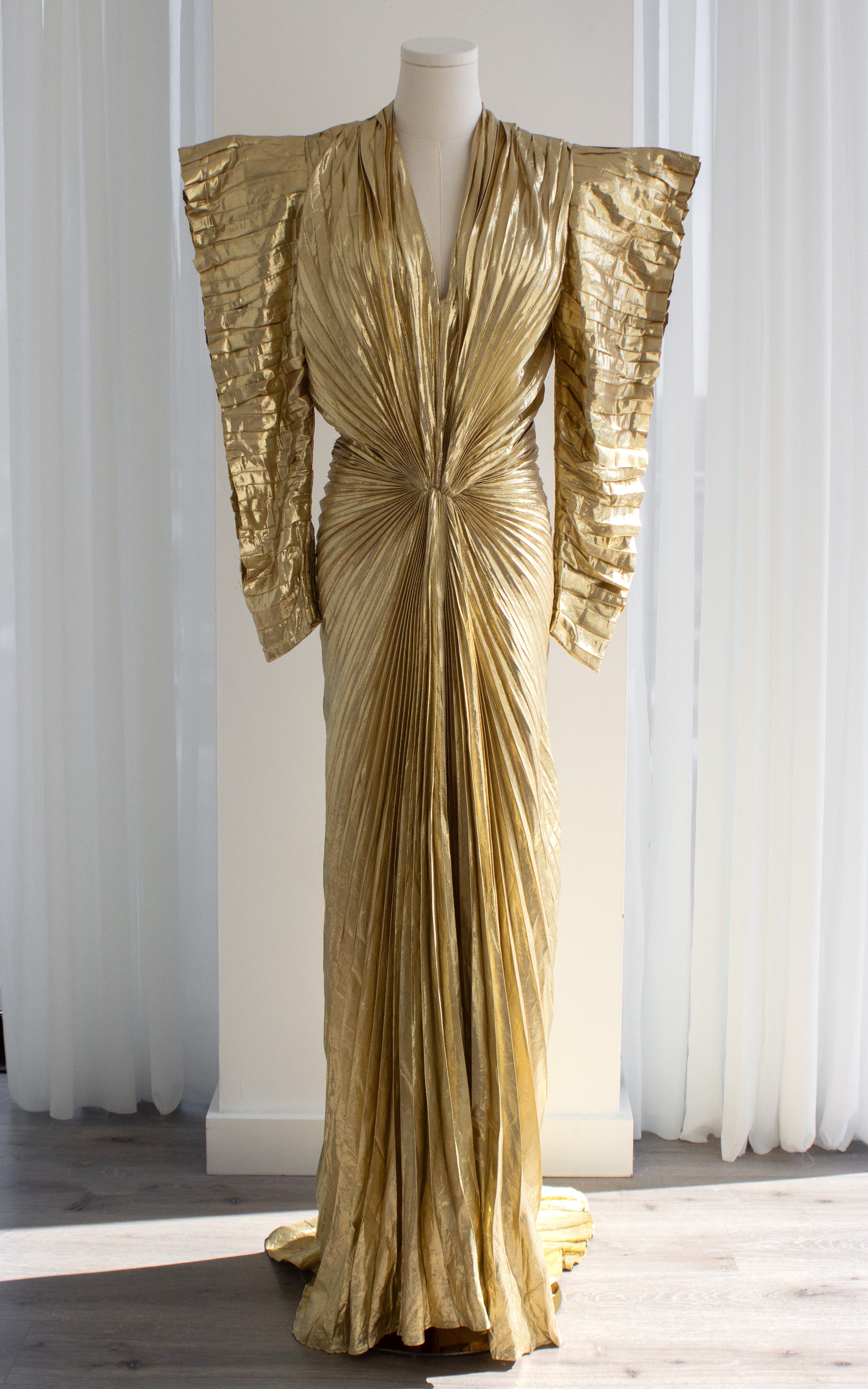 Thierry Mugler F/W 1984 Vintage Golden Angel Starburst Lame Gown