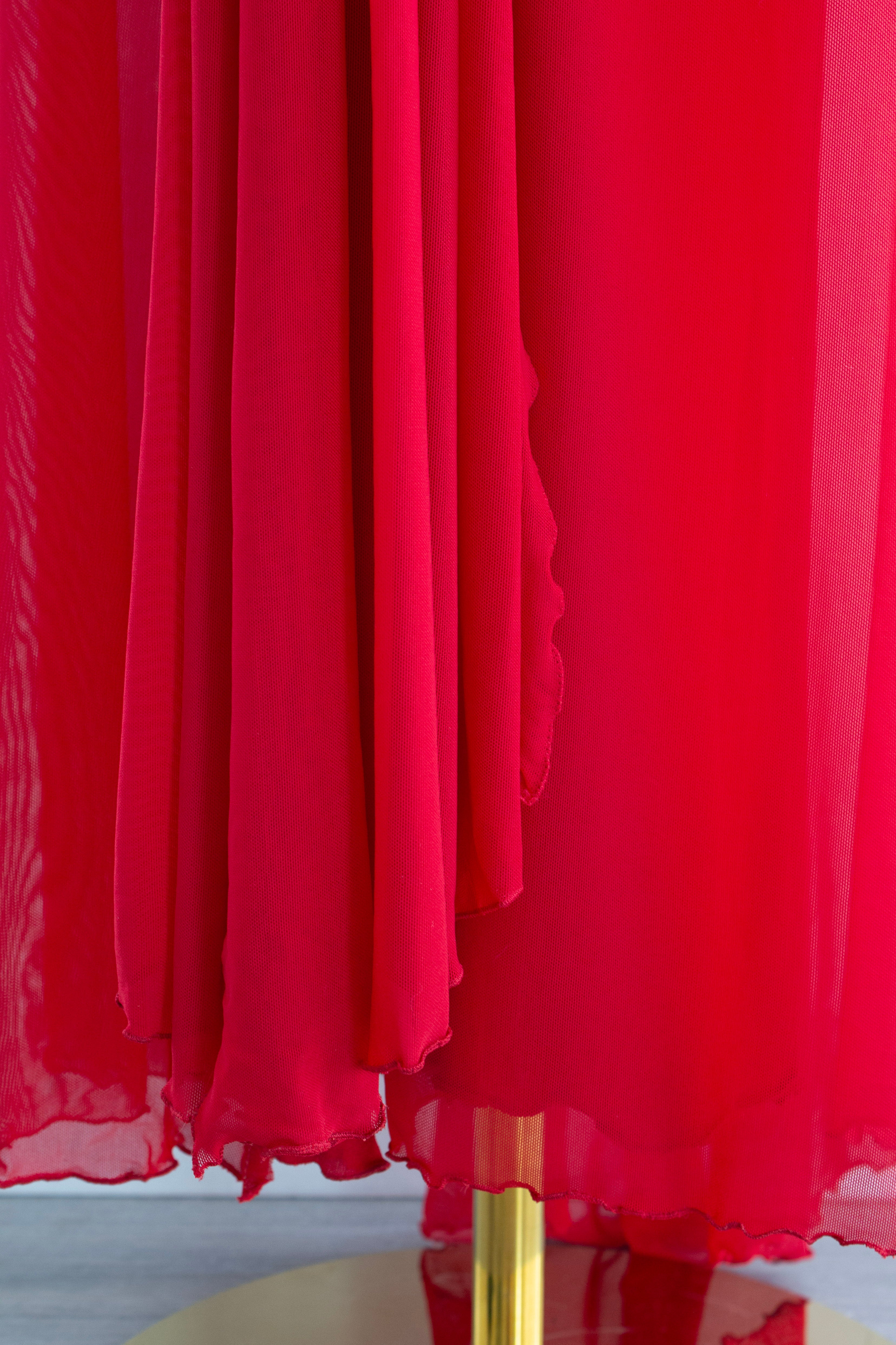 Vicky Tiel Couture Vintage “Pretty Woman” 1987 Red Ruched Gown