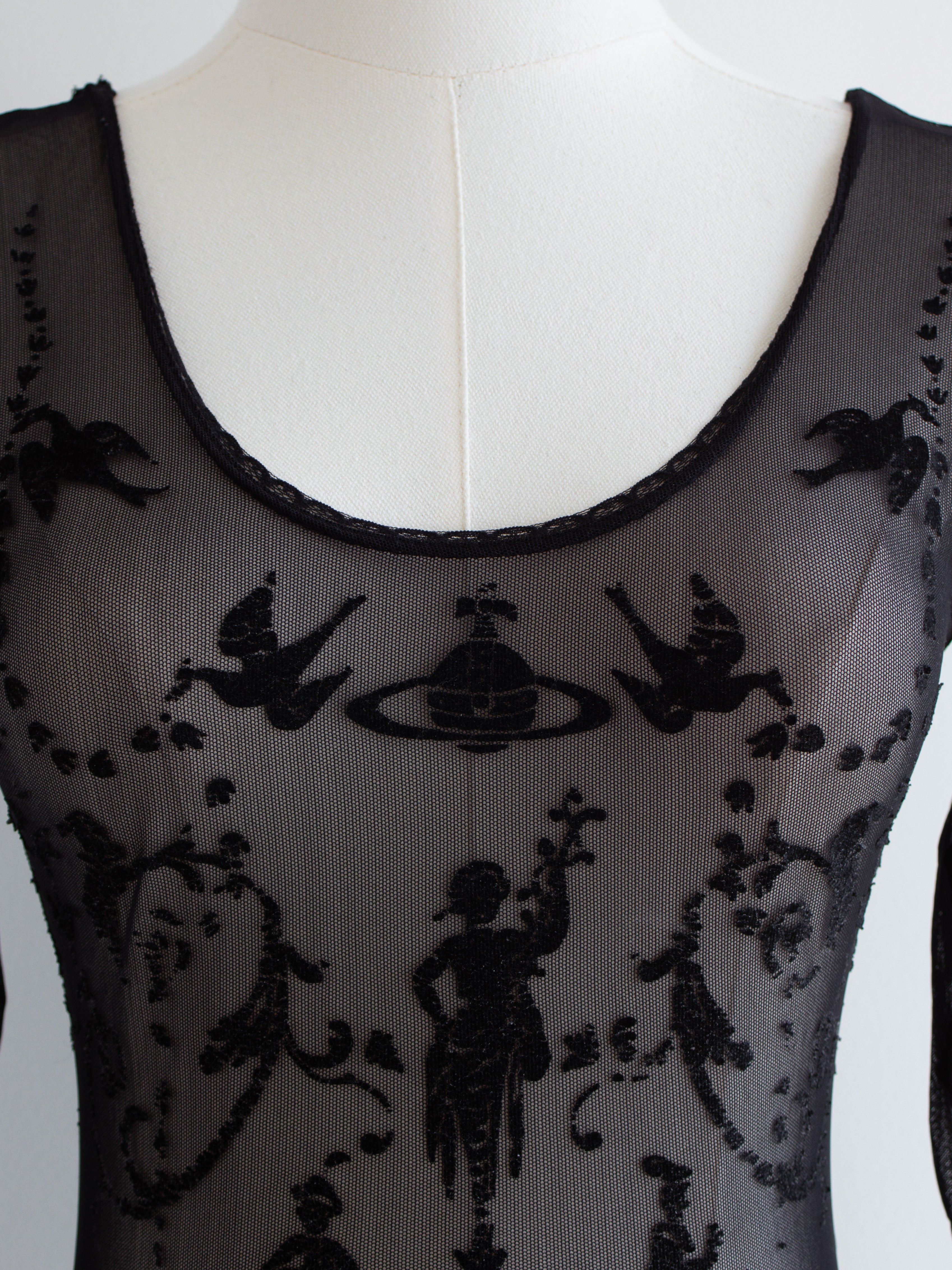 Vivienne Westwood x Sock Shop 1992 Boulle Sheer Mesh Bodysuit