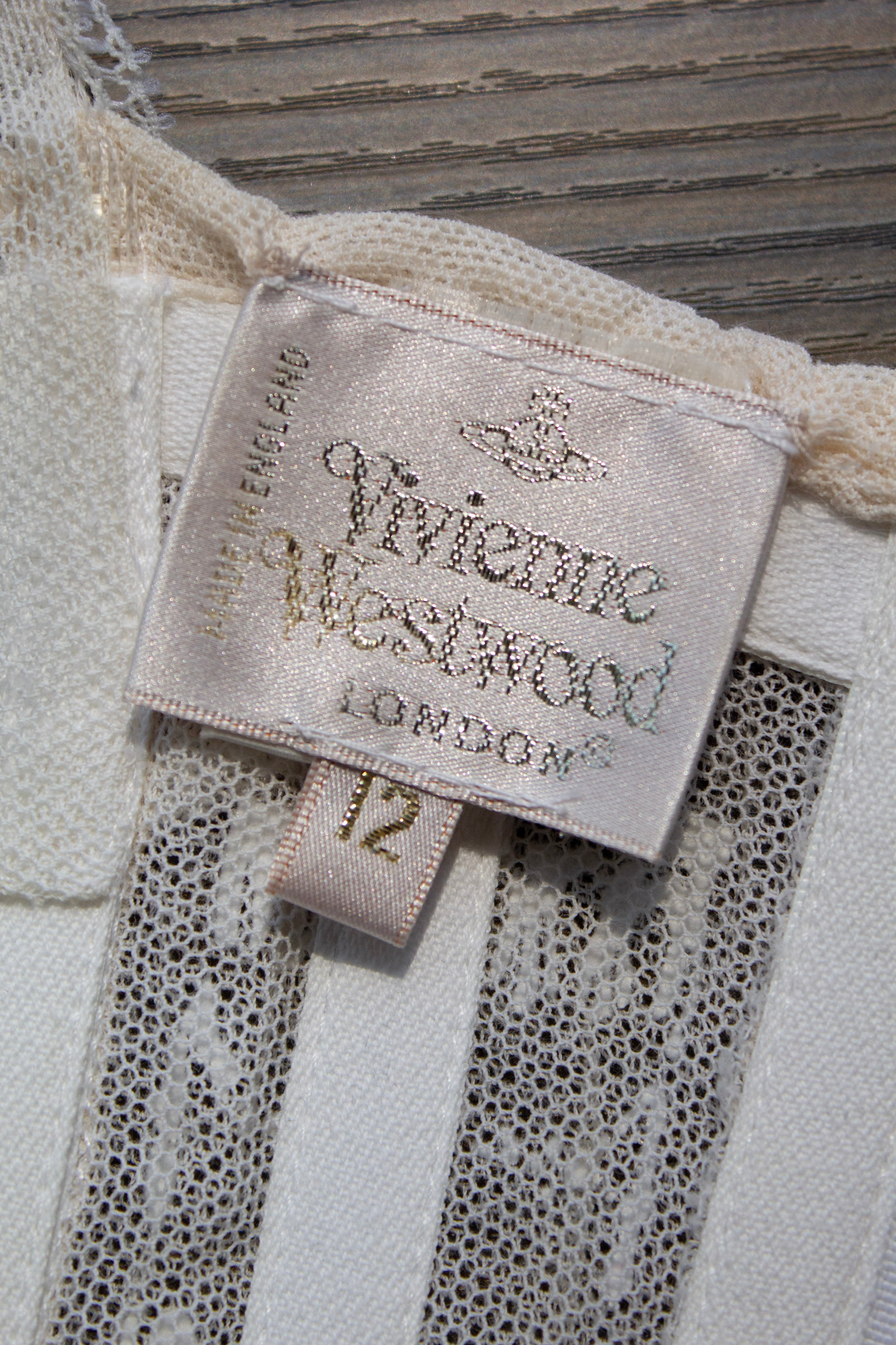 Vivienne Westwood S/S 1992 Salon White Boulle Mesh Tulle Corset