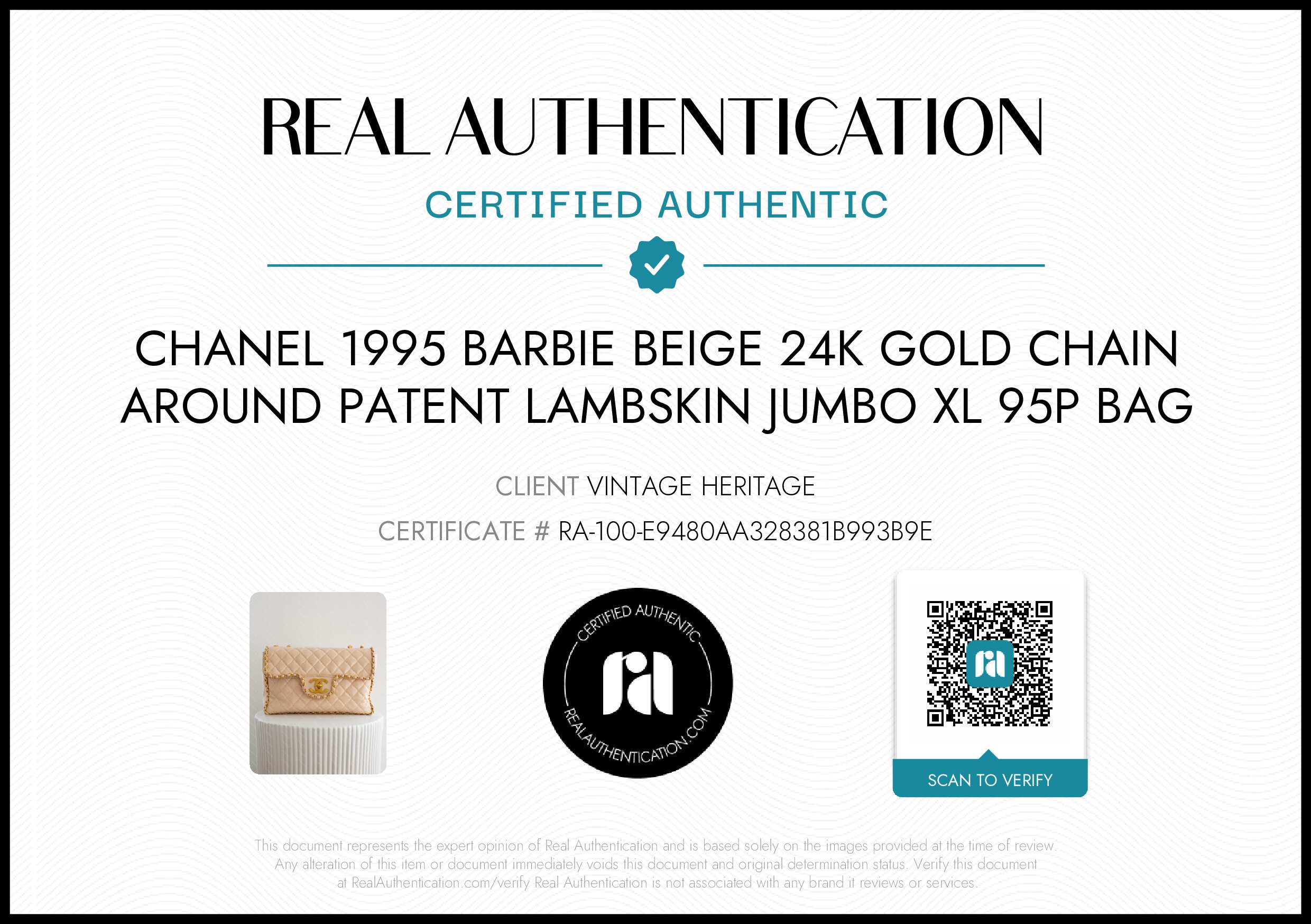 Chanel 1995 Barbie Beige 24K Gold Chain Around Patent Lambskin Jumbo XL 95P Bag