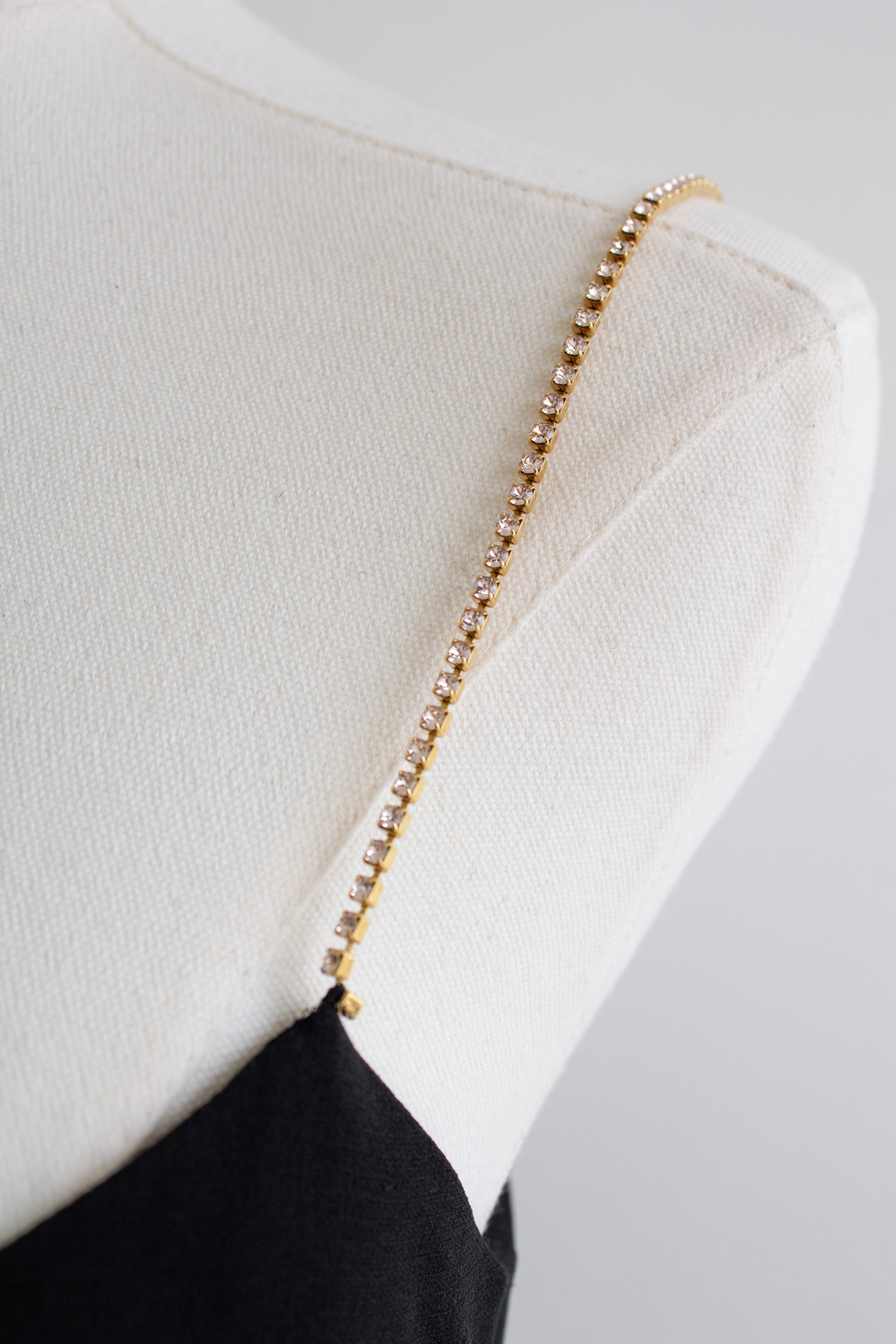 Chanel Cruise 2015 Black Gold Crystal Strap 15C Midi LBD Dress