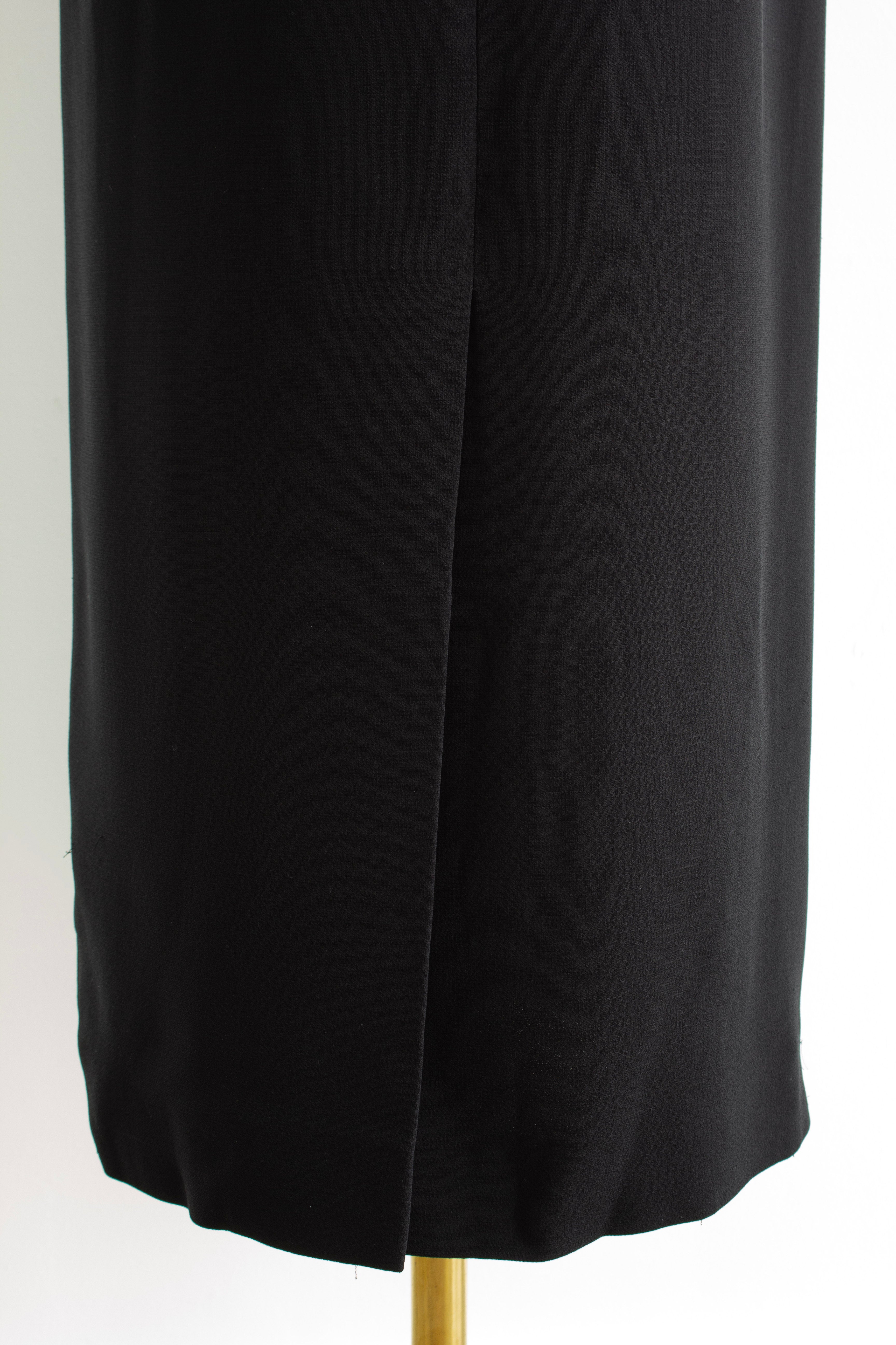 Chanel Cruise 2015 Black Gold Crystal Strap 15C Midi LBD Dress
