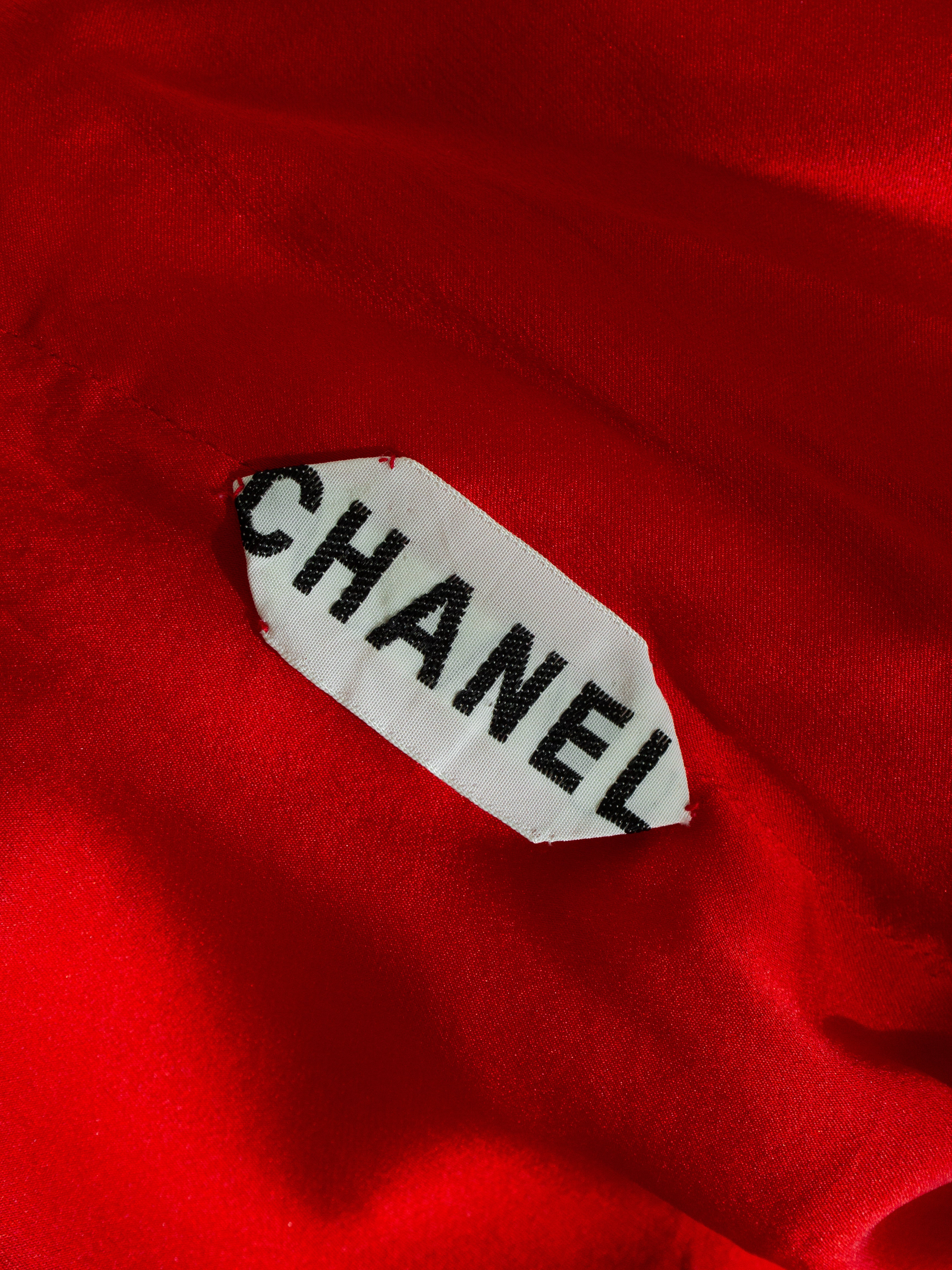 Chanel Vintage Haute Couture Fall/Winter 1988 Red Gold Chain Dress