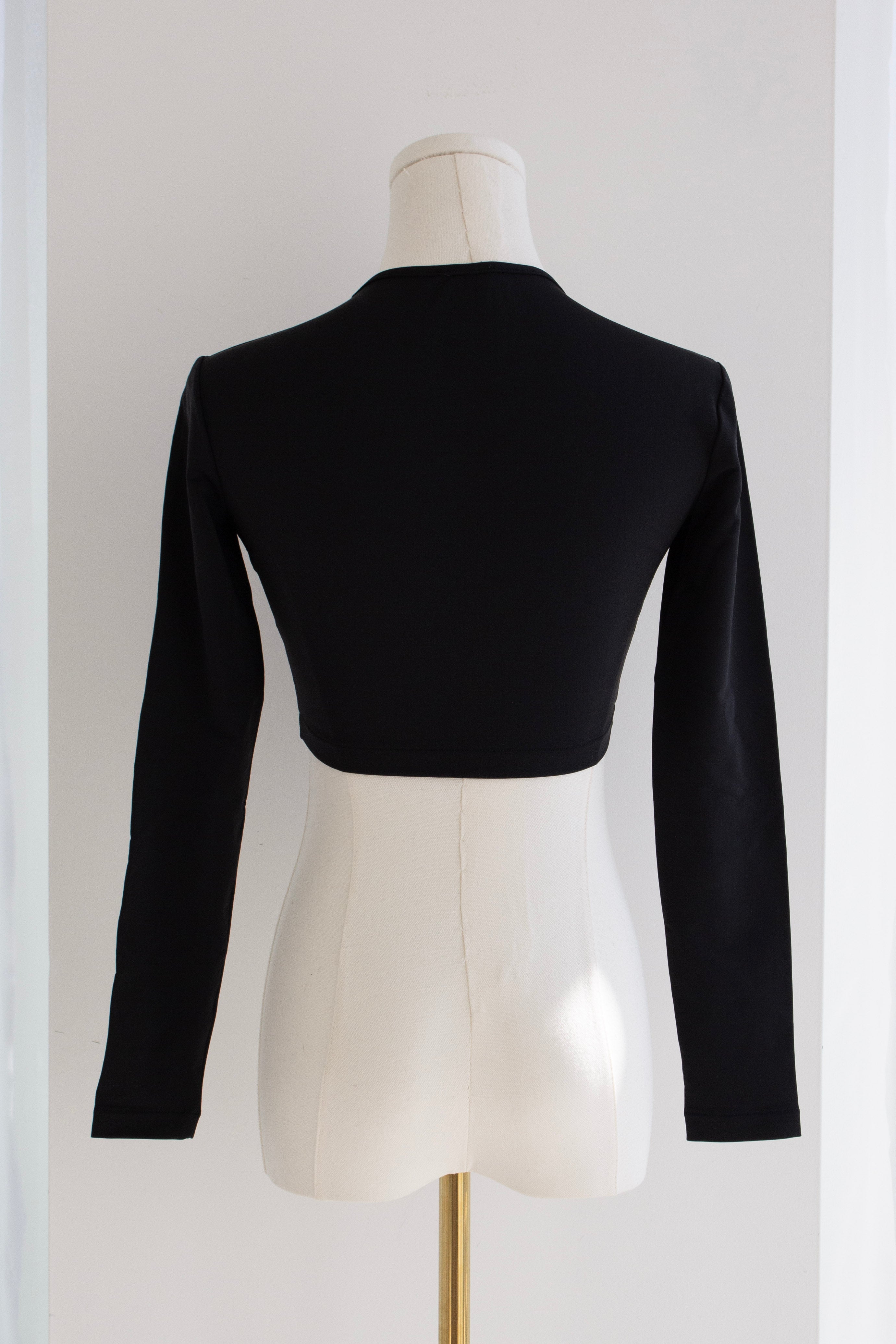 Chanel Vintage Spring 1995 “95P” Black & White CC Logo Crop Top