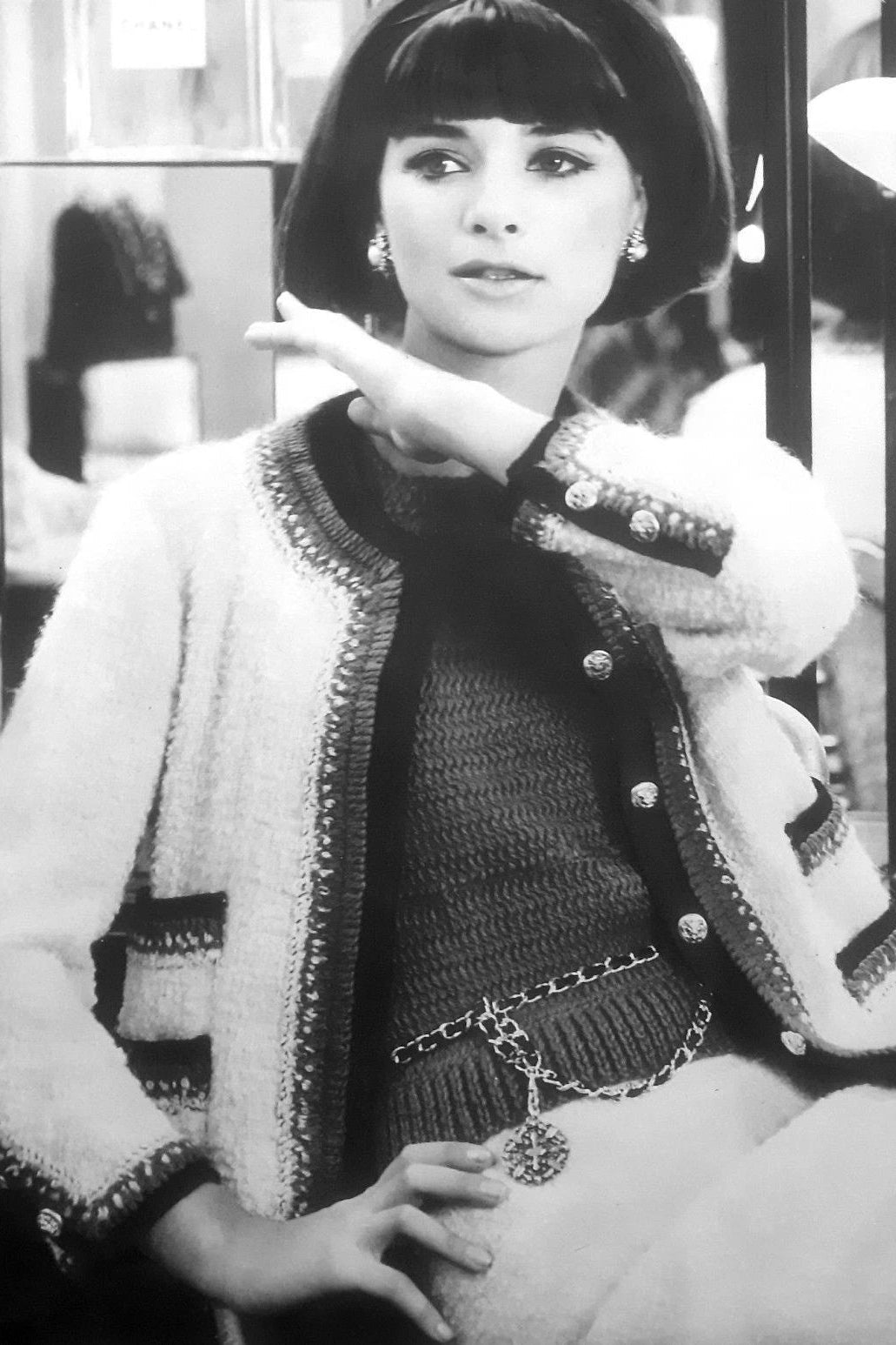 Chanel 1964 Haute Couture Coco Gabrielle Ecru Tweed Gold Lion Jacket